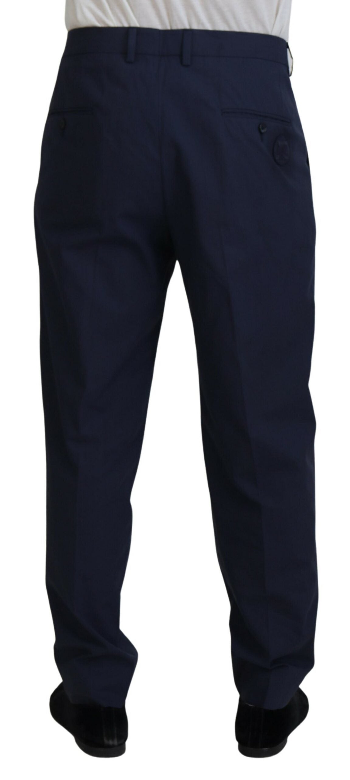 Pantalones chinos formales azul oscuro de algodón de Dolce & Gabbana-3