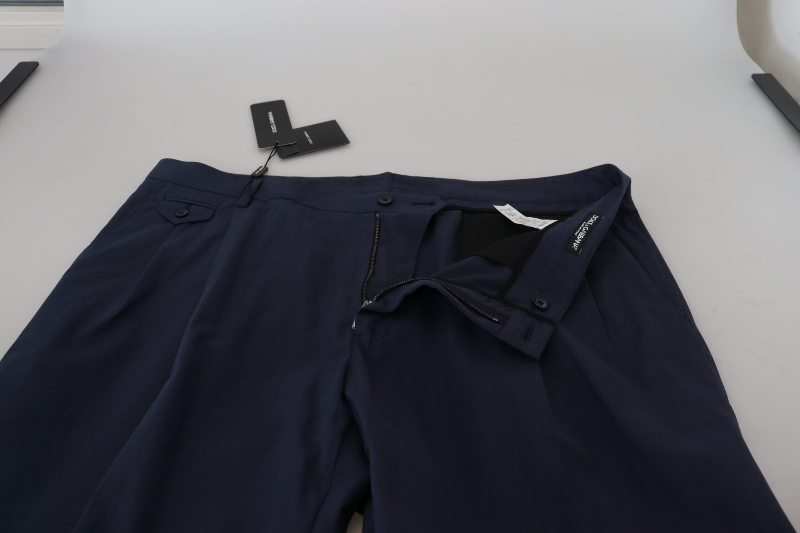 Pantalones chinos formales azul oscuro de algodón de Dolce & Gabbana-4