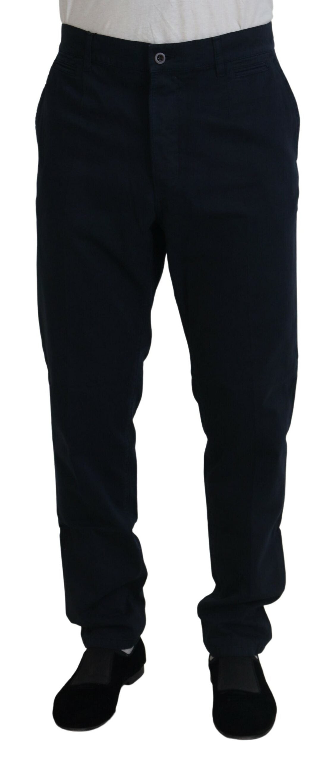Pantalones formales de vestir de algodón azul de Dolce & Gabbana para hombre-1