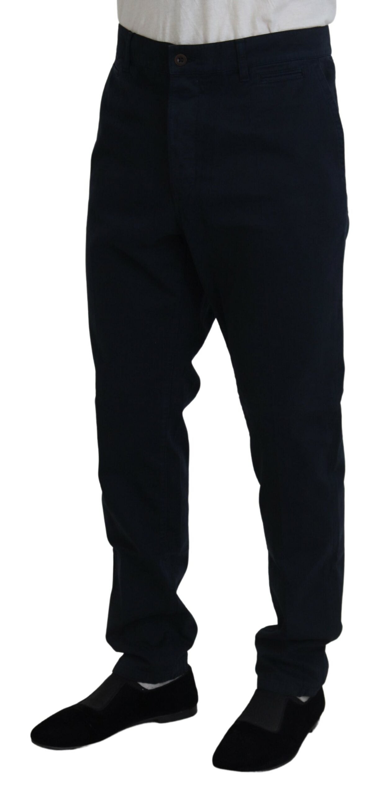 Pantalones formales de vestir de algodón azul de Dolce & Gabbana para hombre-2