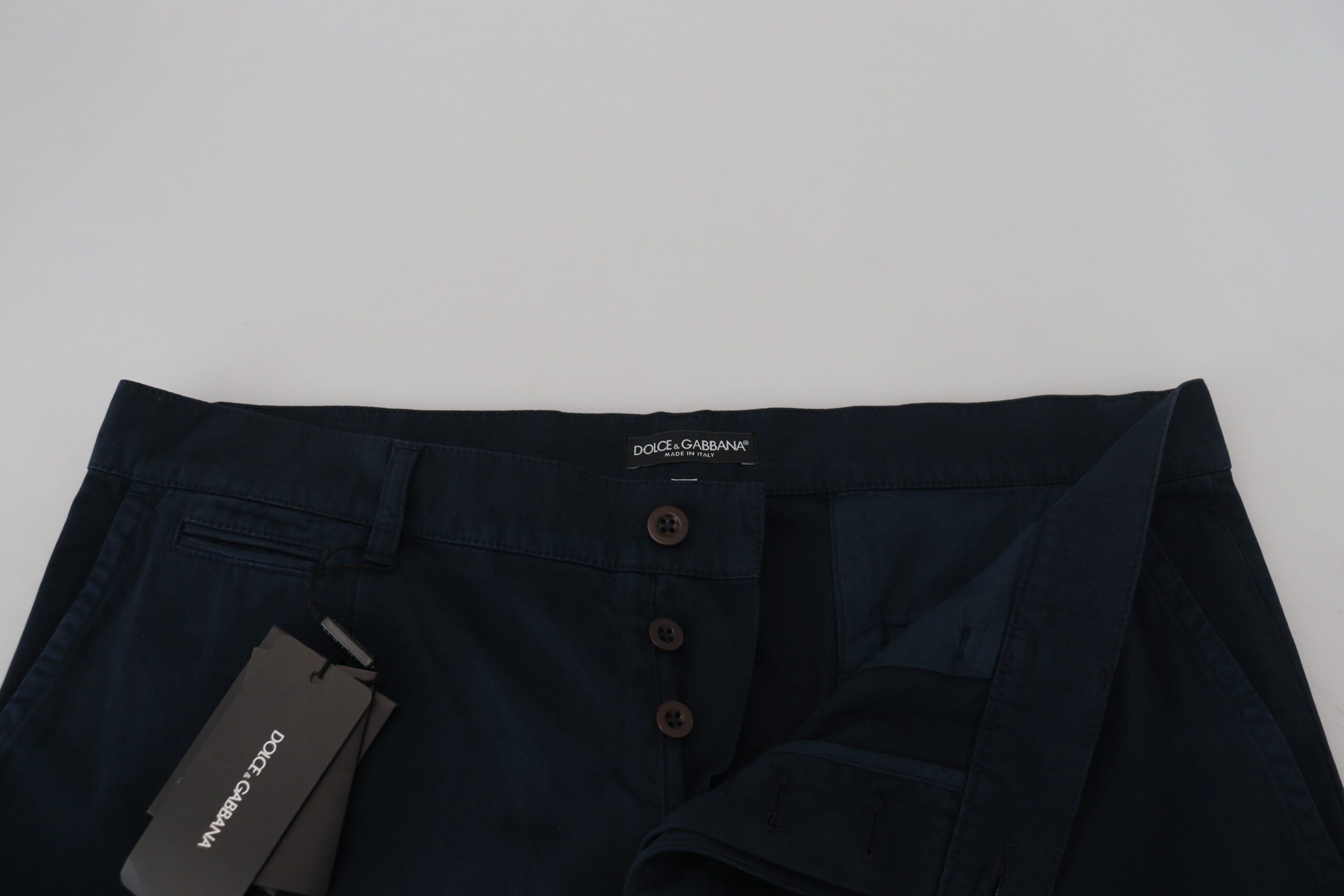 Pantalones formales de vestir de algodón azul de Dolce & Gabbana para hombre-5