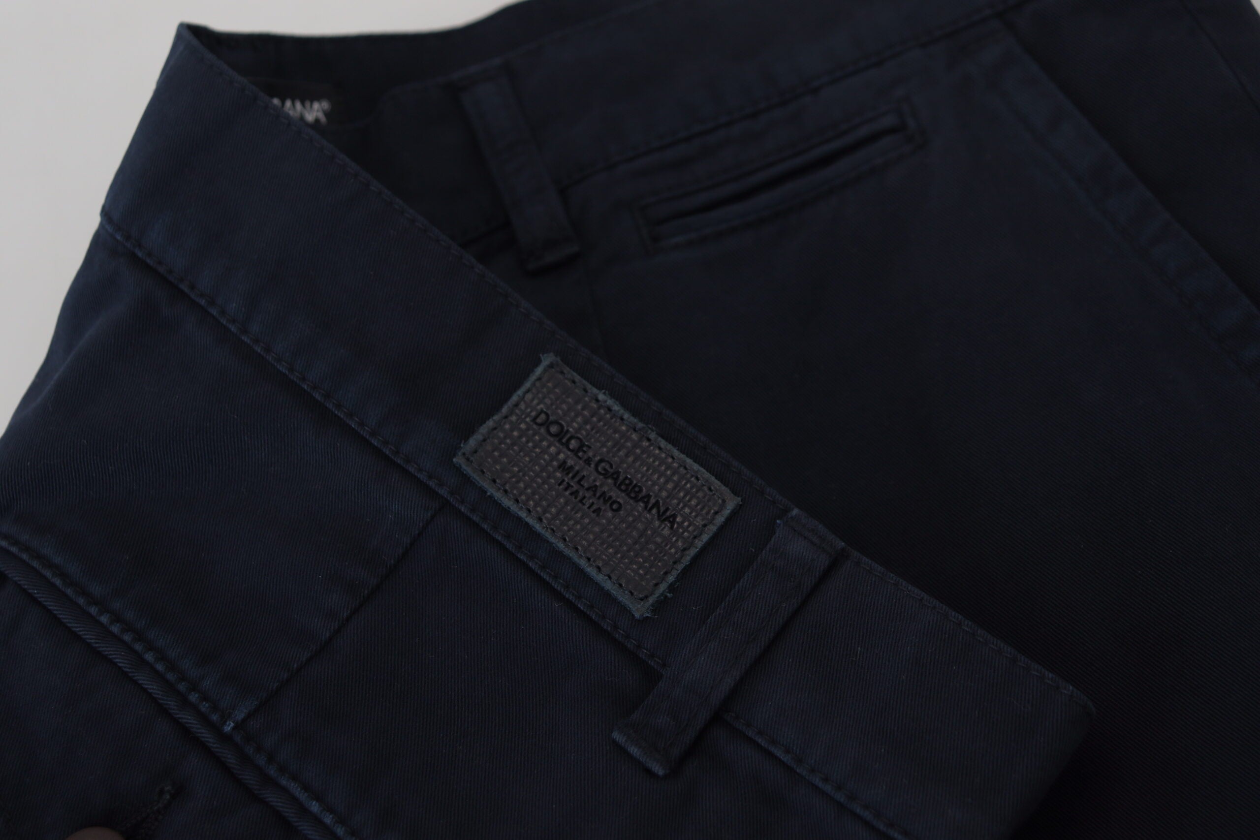 Pantalones formales de vestir de algodón azul de Dolce & Gabbana para hombre-6