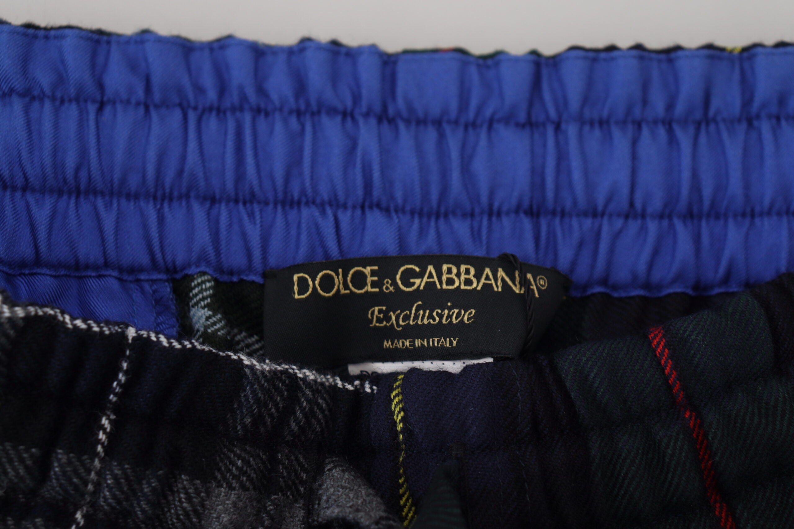 Dolce & Gabbana Multicolor karierte Wolle Herren Jogger Hose-6