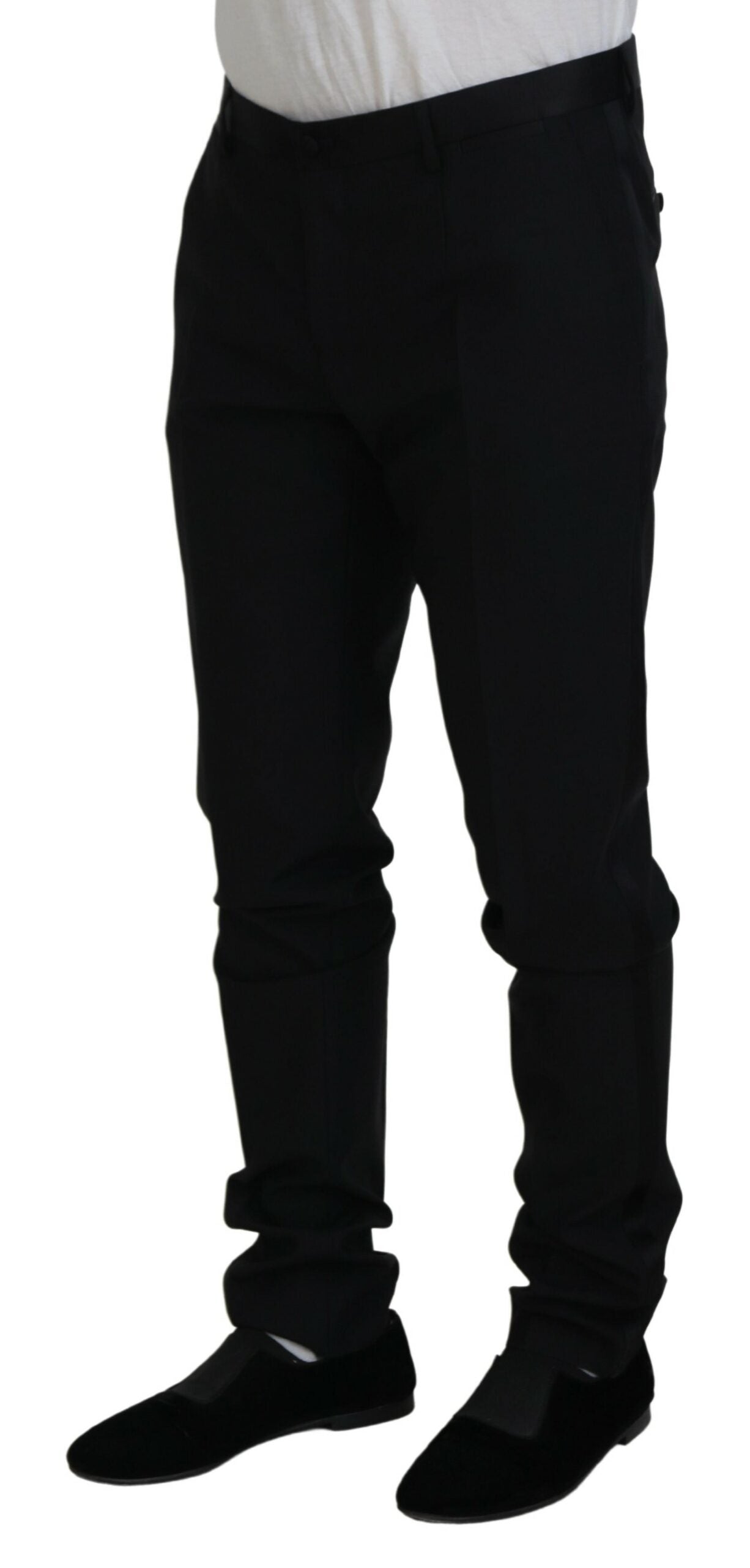 Dolce & Gabbana Black Wool Chino Dress Formal Trousers-2