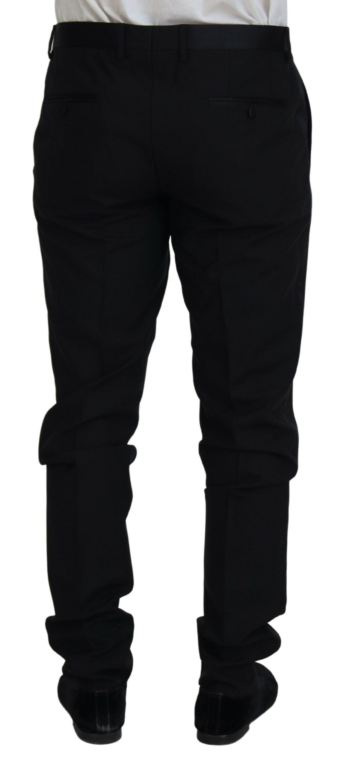 Dolce & Gabbana Black Wool Chino Dress Formal Trousers-3