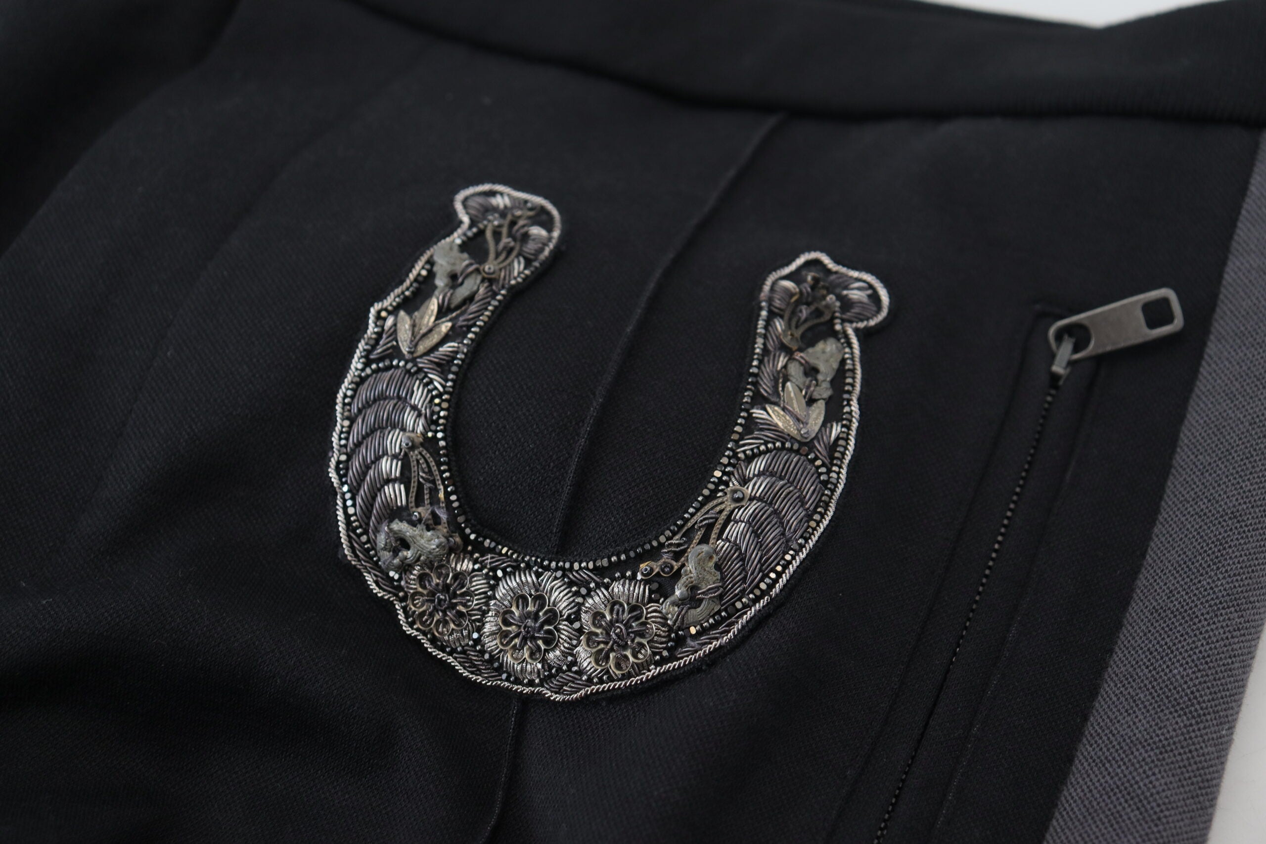 Dolce & Gabbana Black Wool Horseshoe Joggers-8