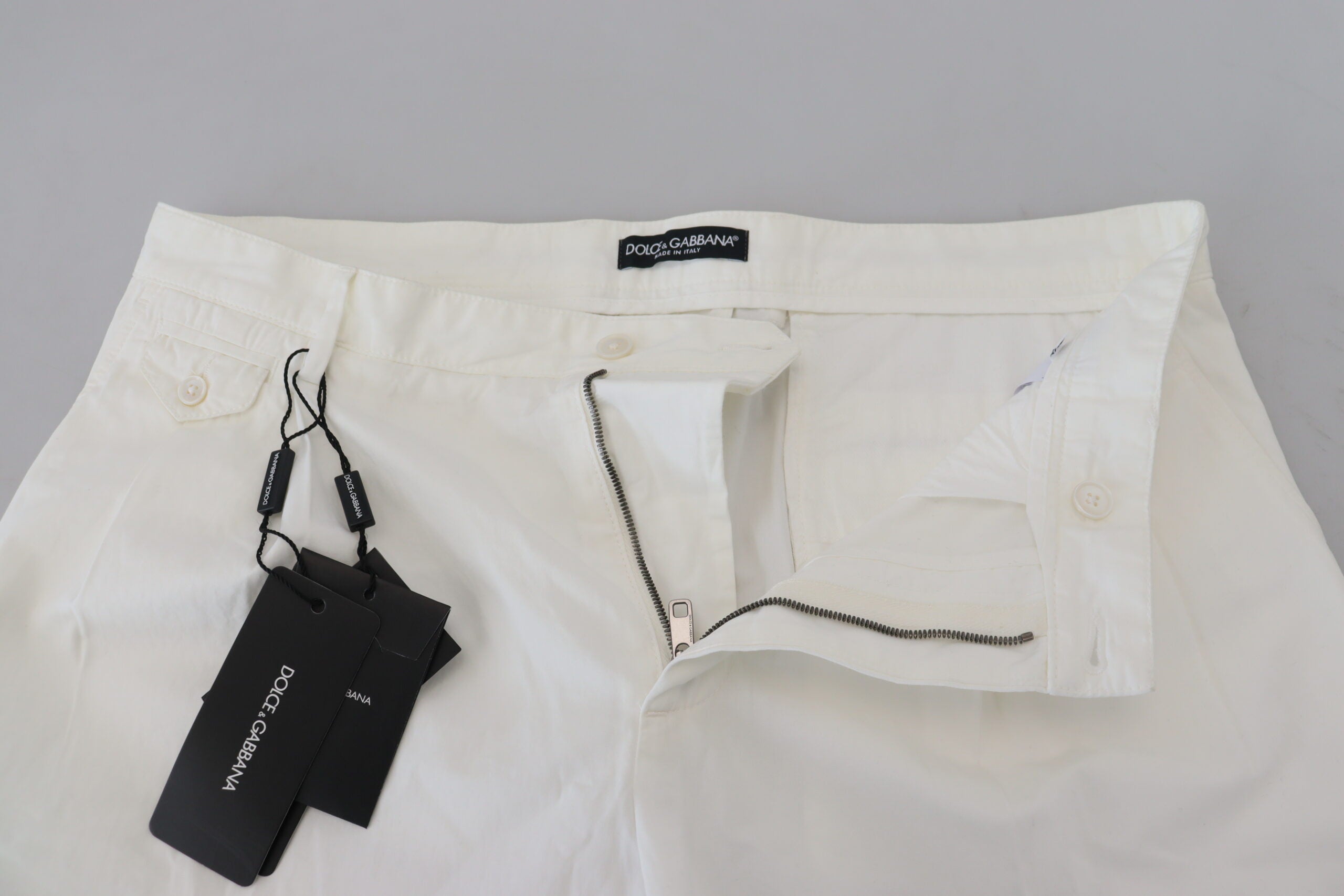 Dolce & Gabbana White Skinny Chino Trousers in Cotton-5