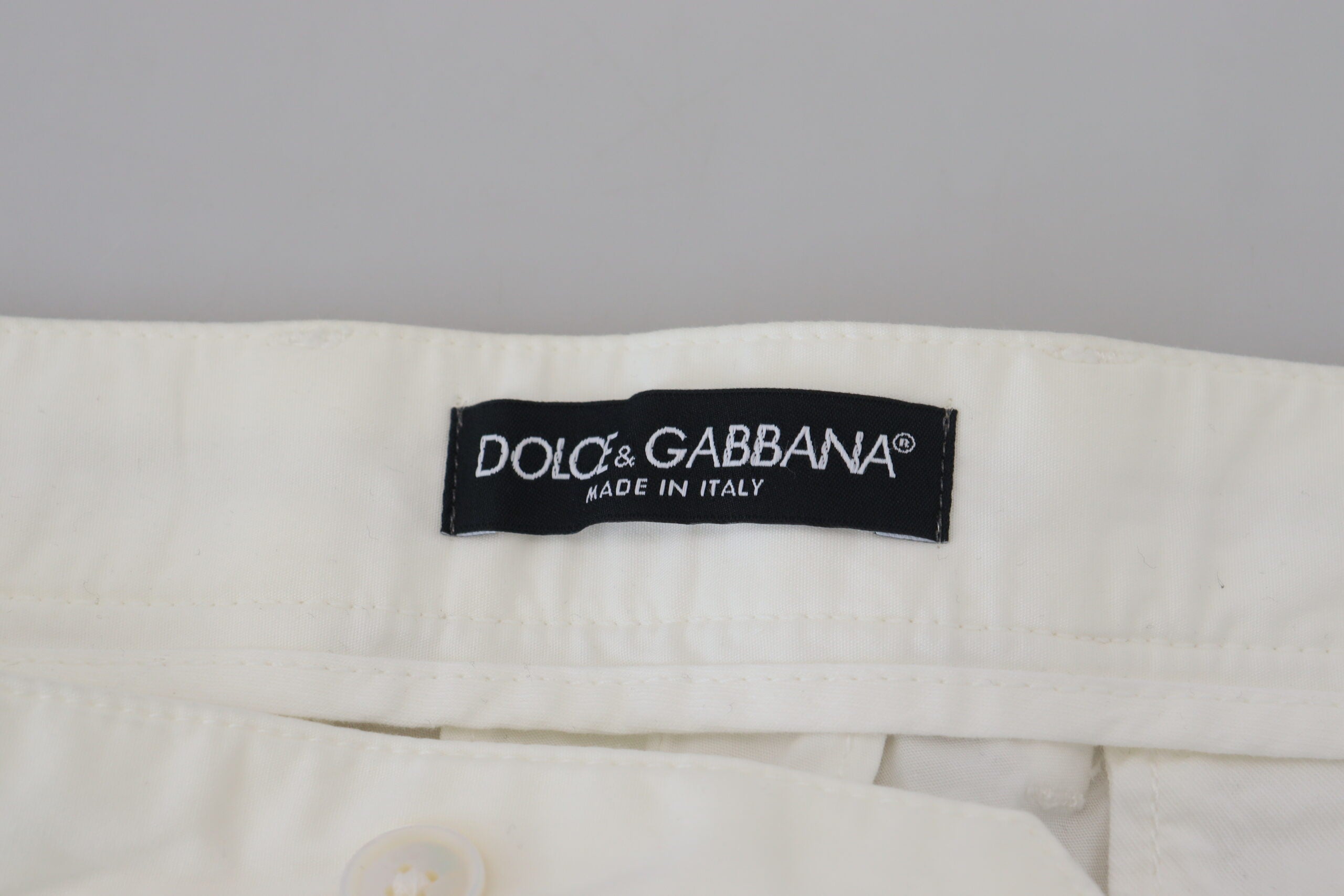 Dolce & Gabbana White Skinny Chino Trousers in Cotton-6
