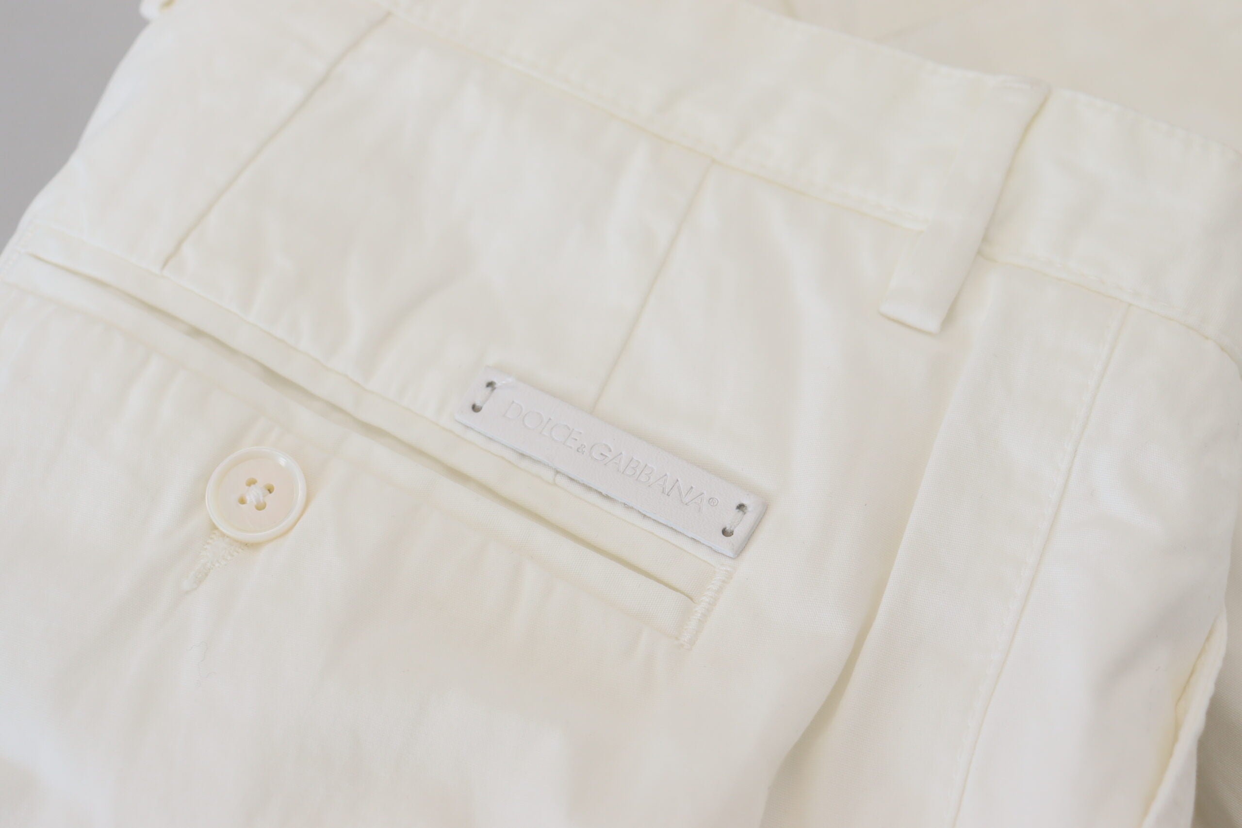Dolce & Gabbana White Skinny Chino Trousers in Cotton-8