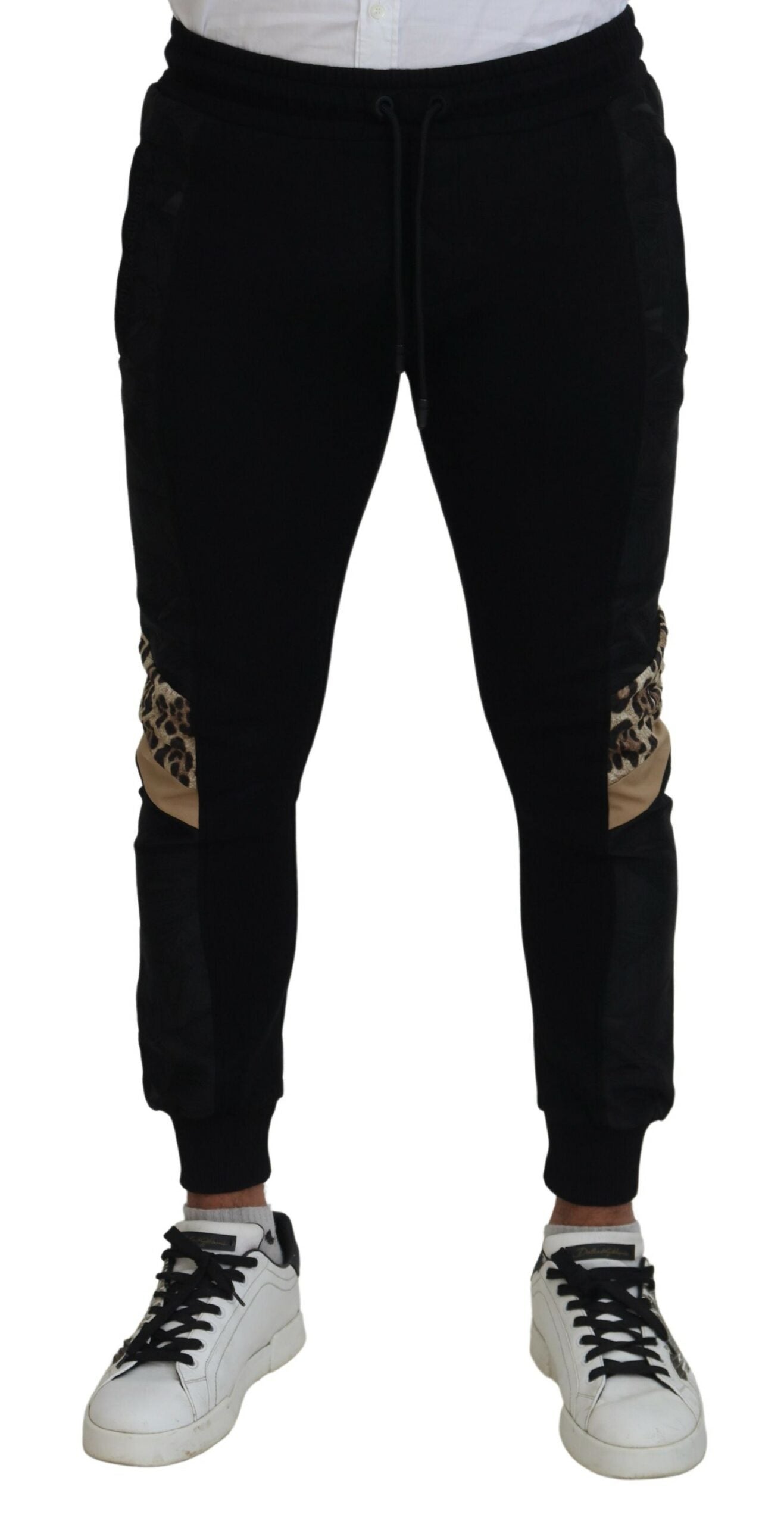 Dolce & Gabbana Black Polyester Skinny Joggers Men's Trousers-1