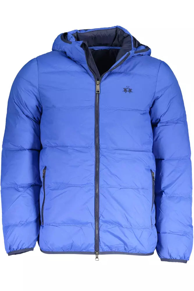 La Martina Blue Elite Jacket with Detachable Hood