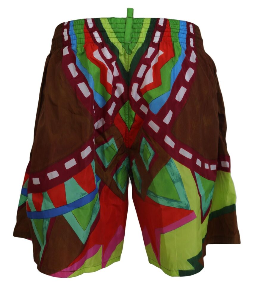 Dsquared² Multicolor Printed Men's Swimwear Swim Trunks-2