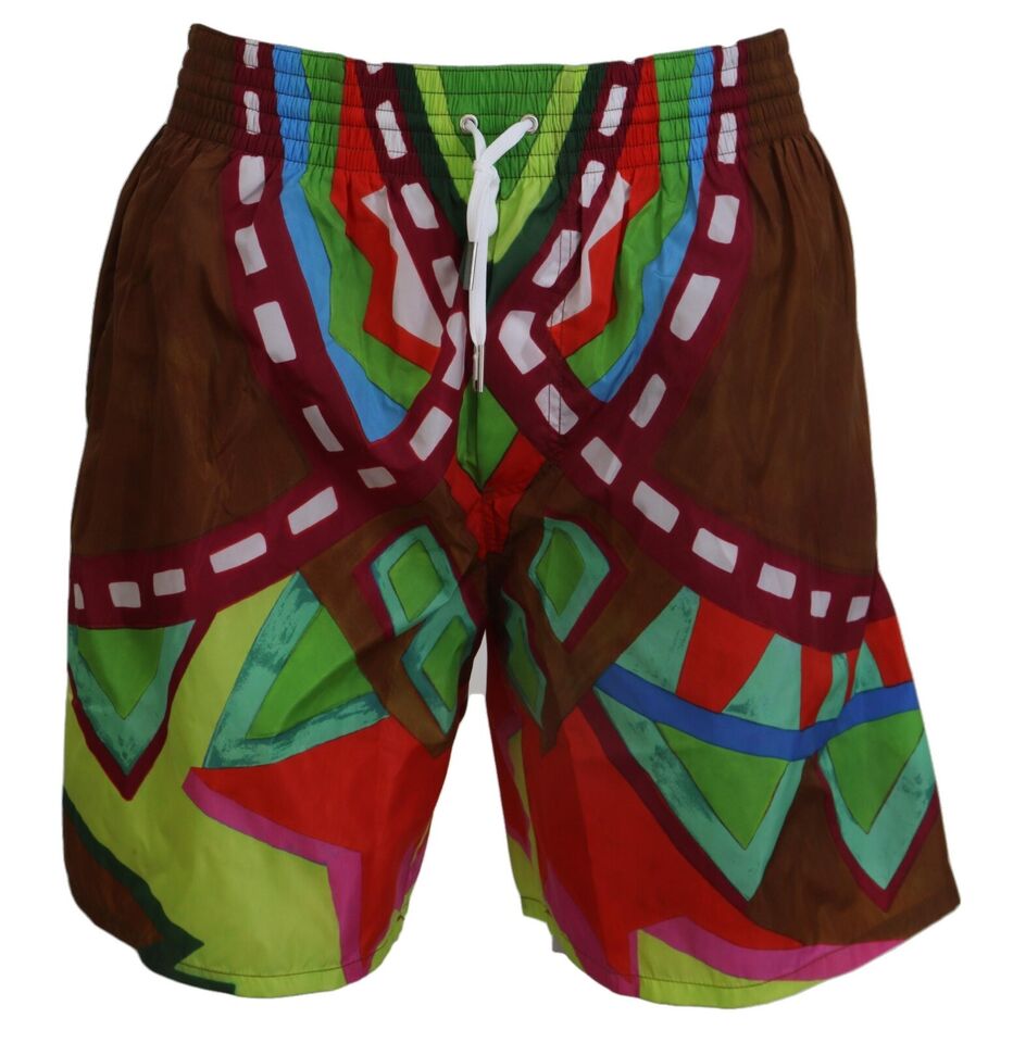 Dsquared² Multicolor Printed Men's Swimwear Swim Trunks-1