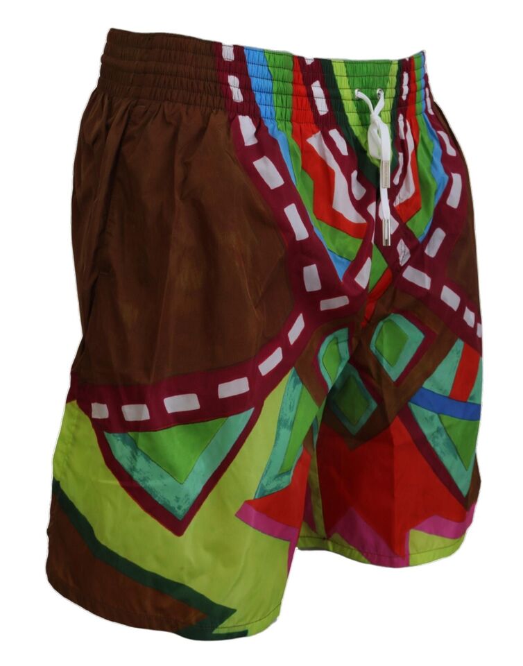 Dsquared² Multicolor Printed Men's Swimwear Swim Trunks-4