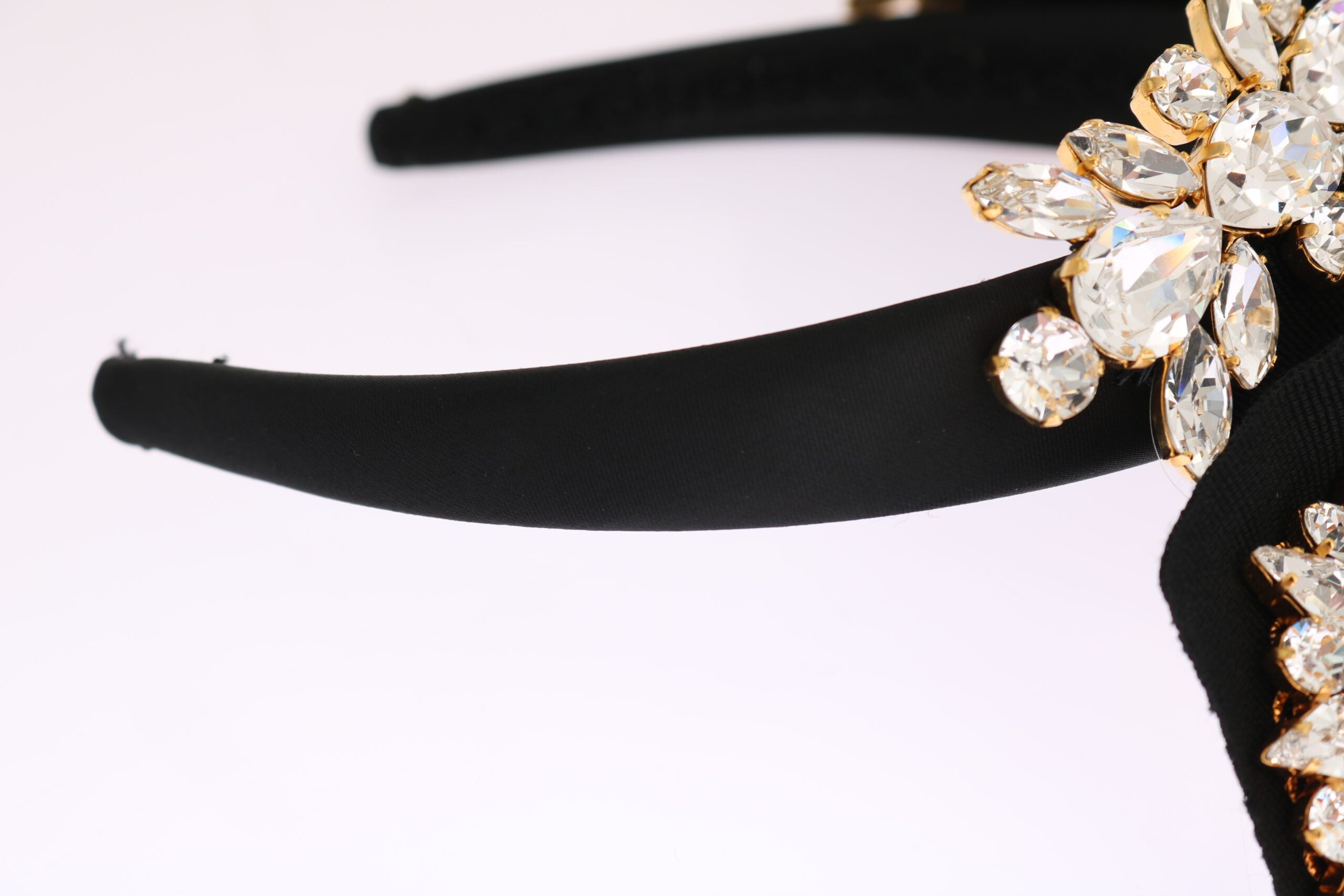 Dolce & Gabbana Black Crystal White Hair Parrucchiera Headband Tiara-6