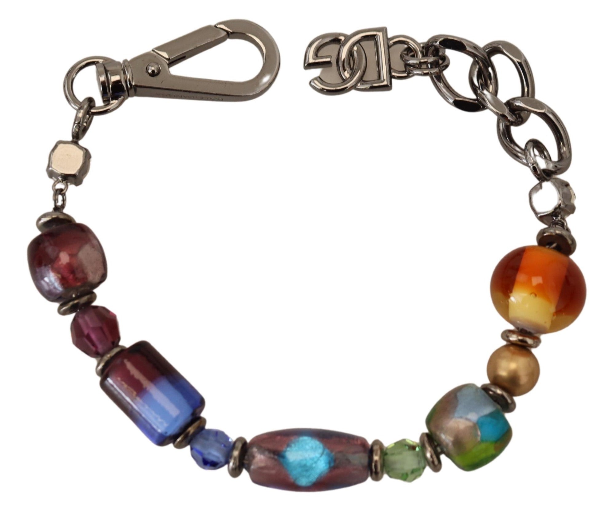 Dolce & Gabbana multicolor silver chain, brass beads, lobster clasp bracelet-2