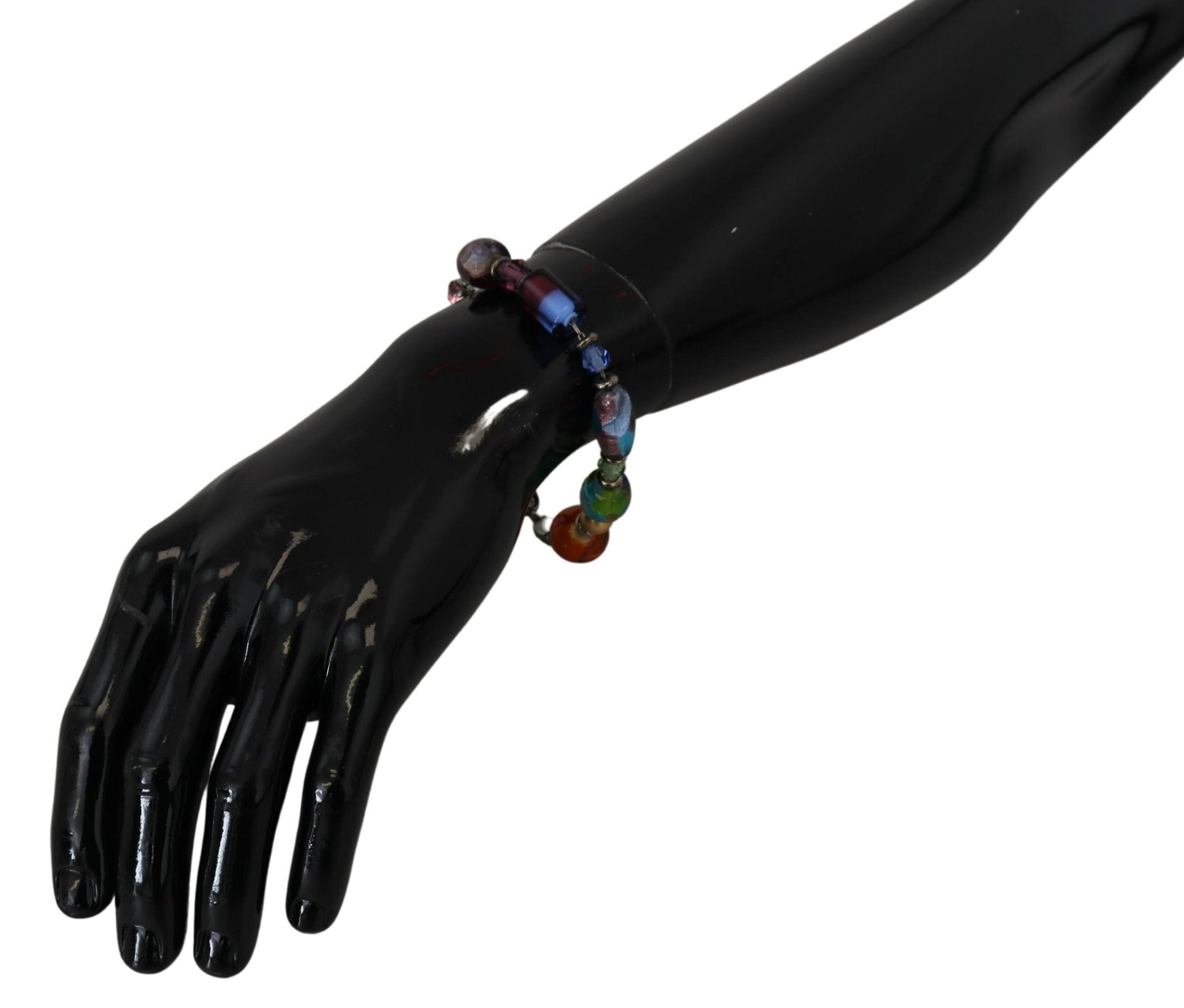 Dolce & Gabbana multicolor silver chain, brass beads, lobster clasp bracelet-4