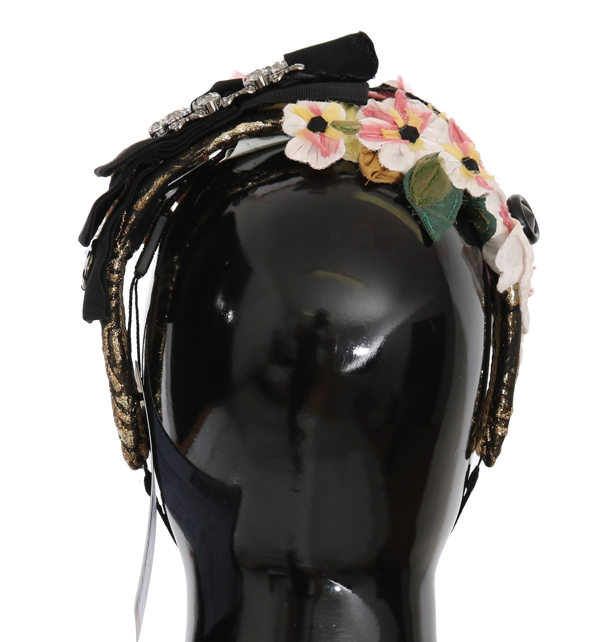 Dolce & Gabbana Multicolor Tiara Floral Kristall Schleife Diadem Stirnband-3