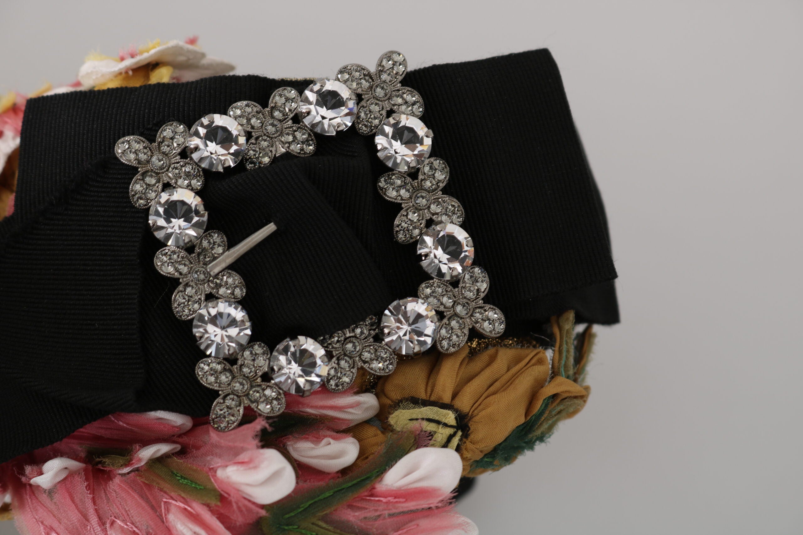 Dolce & Gabbana Multicolor Tiara Floral Kristall Schleife Diadem Stirnband-5