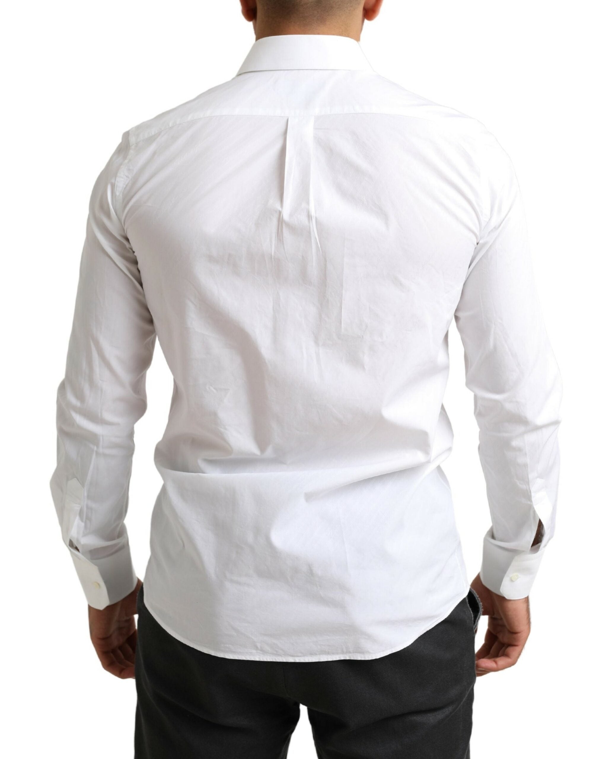 Camisa formal de vestir de algodón MARTINI blanca de Dolce & Gabbana-3