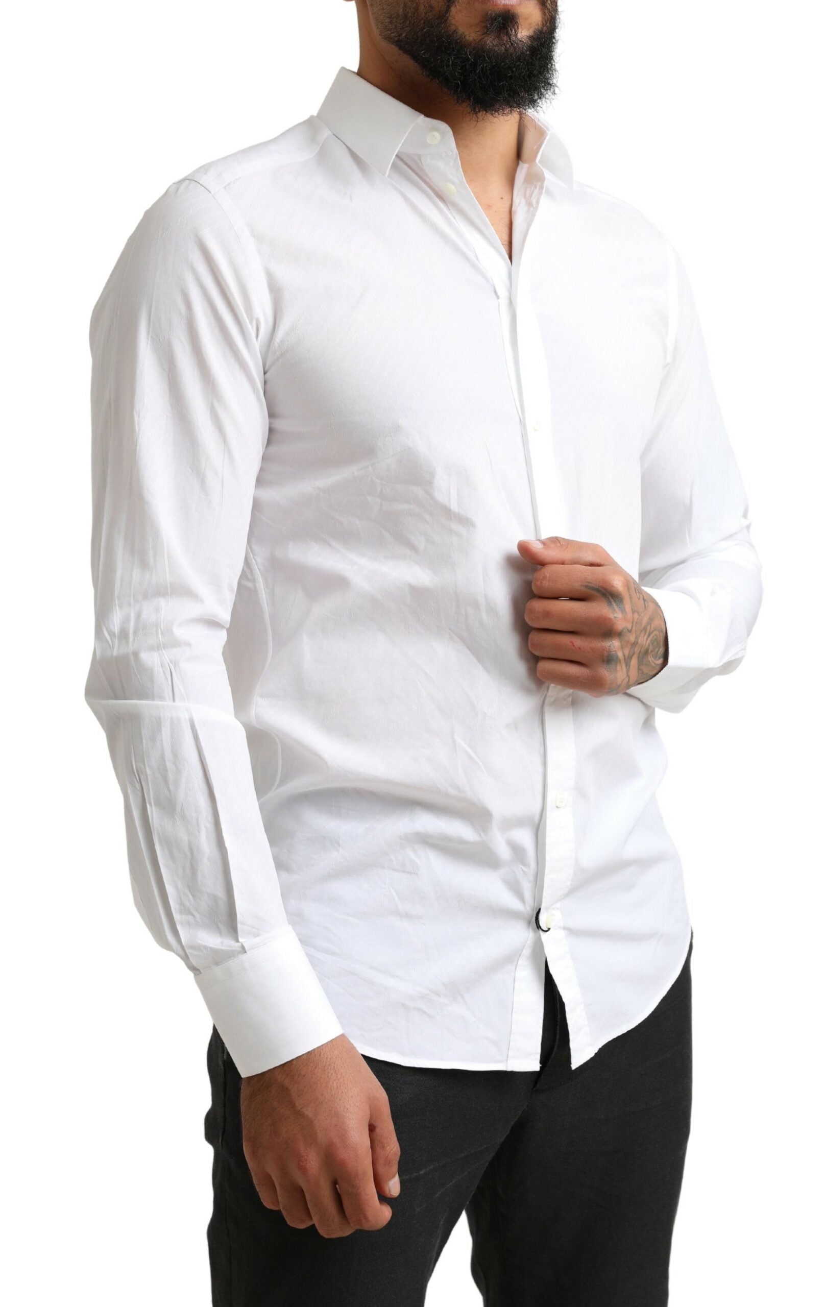 Camisa formal de vestir de algodón MARTINI blanca de Dolce & Gabbana-4