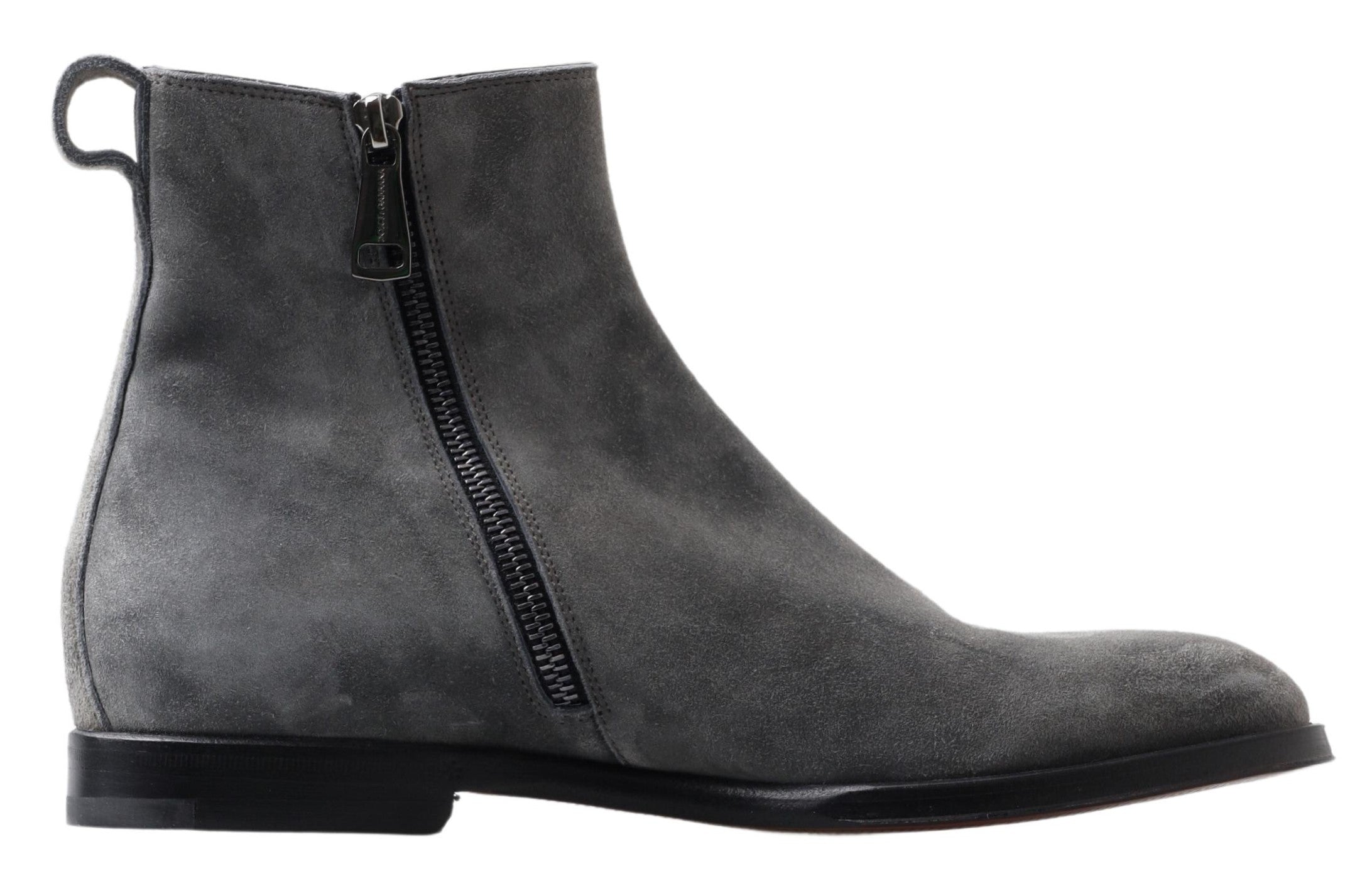 Dolce & Gabbana Grey Leather Men's Boots Shoes
