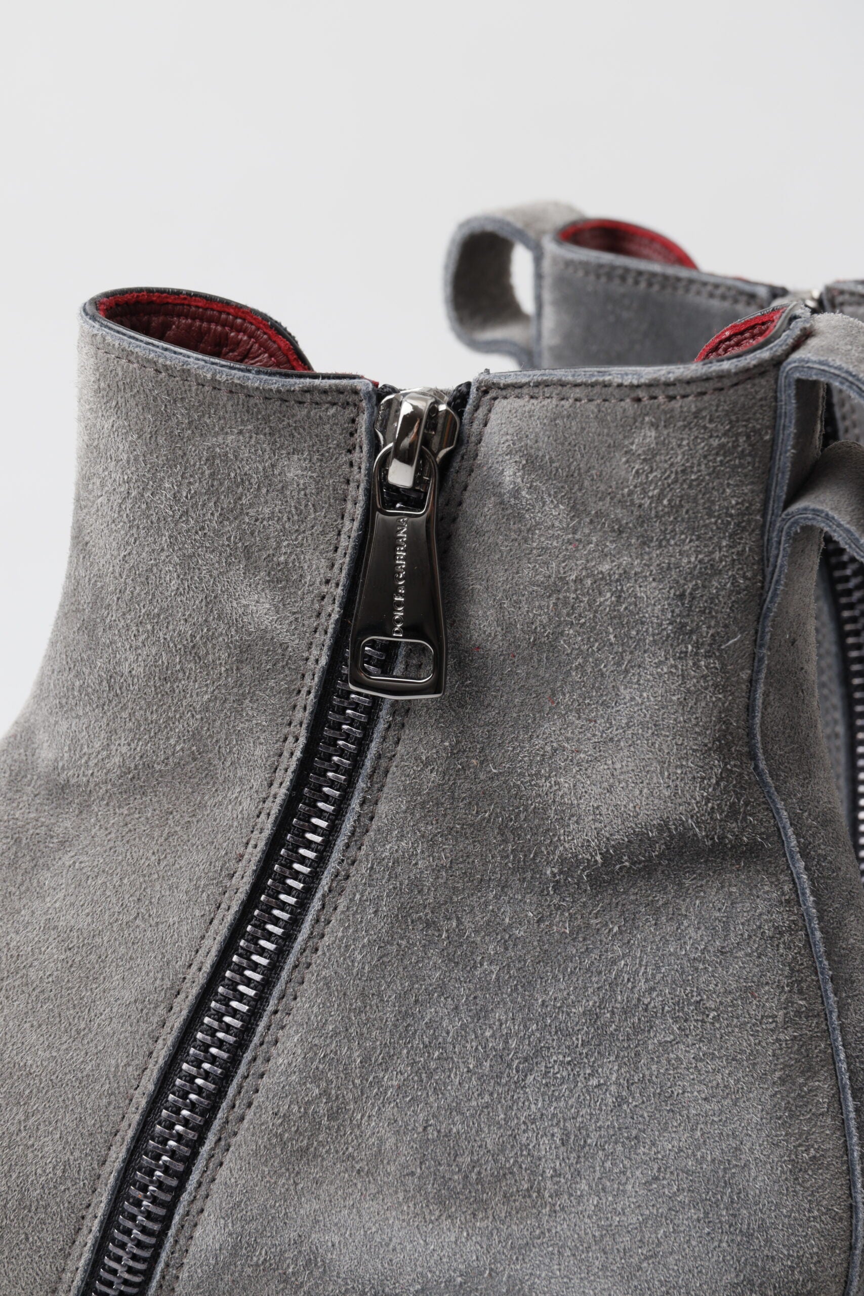 Dolce & Gabbana Grey Leather Men's Boots Shoes-6