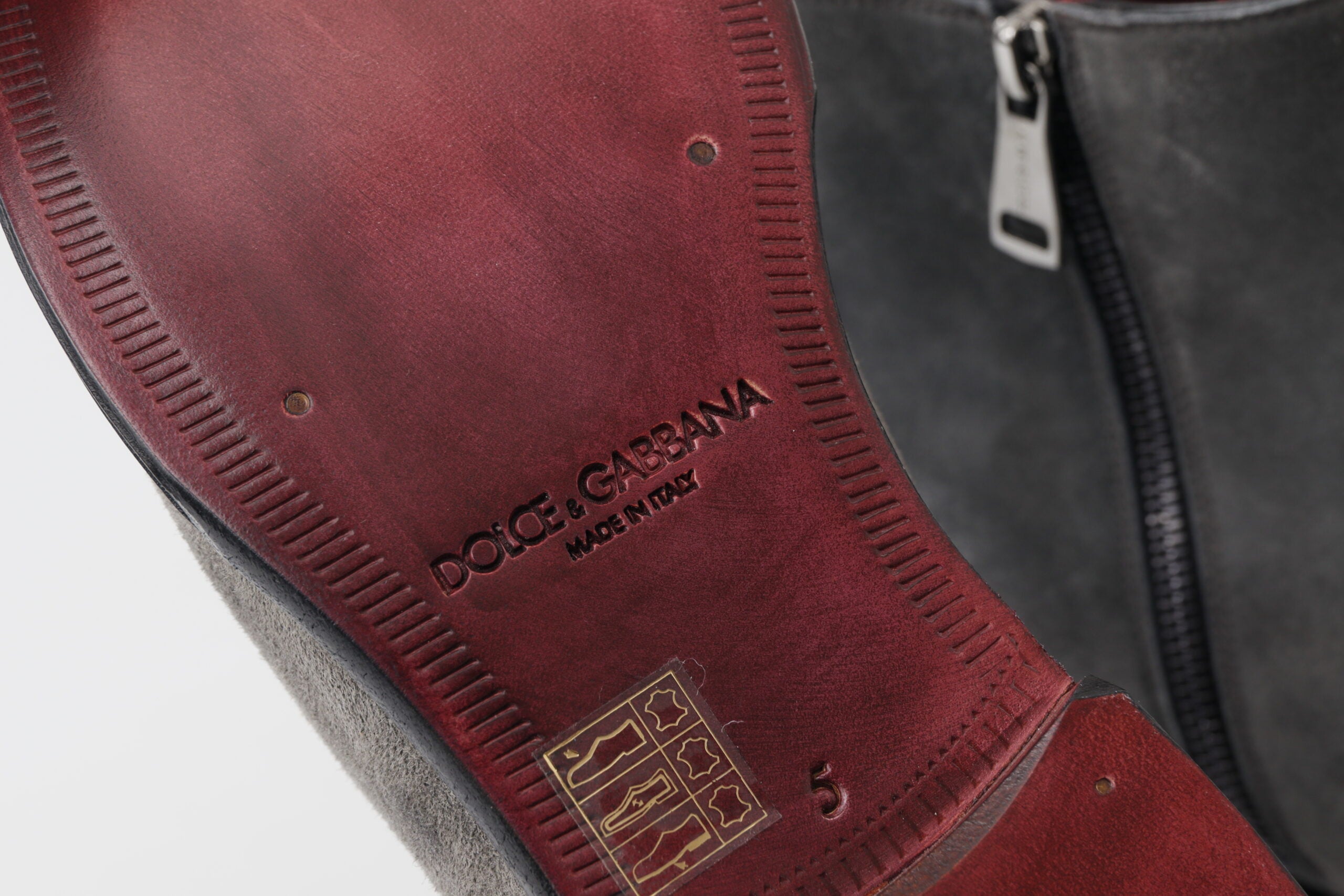 Dolce & Gabbana Grey Leather Men's Boots Shoes-7