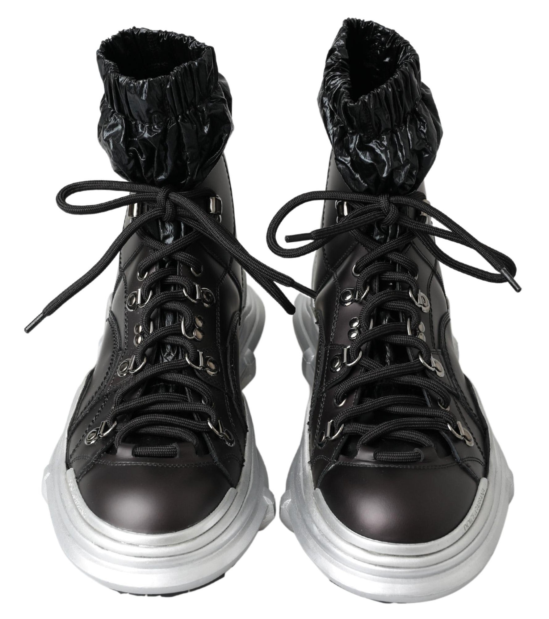 Dolce & Gabbana Black Nylon Galileo High Top Sneakers Shoes-5