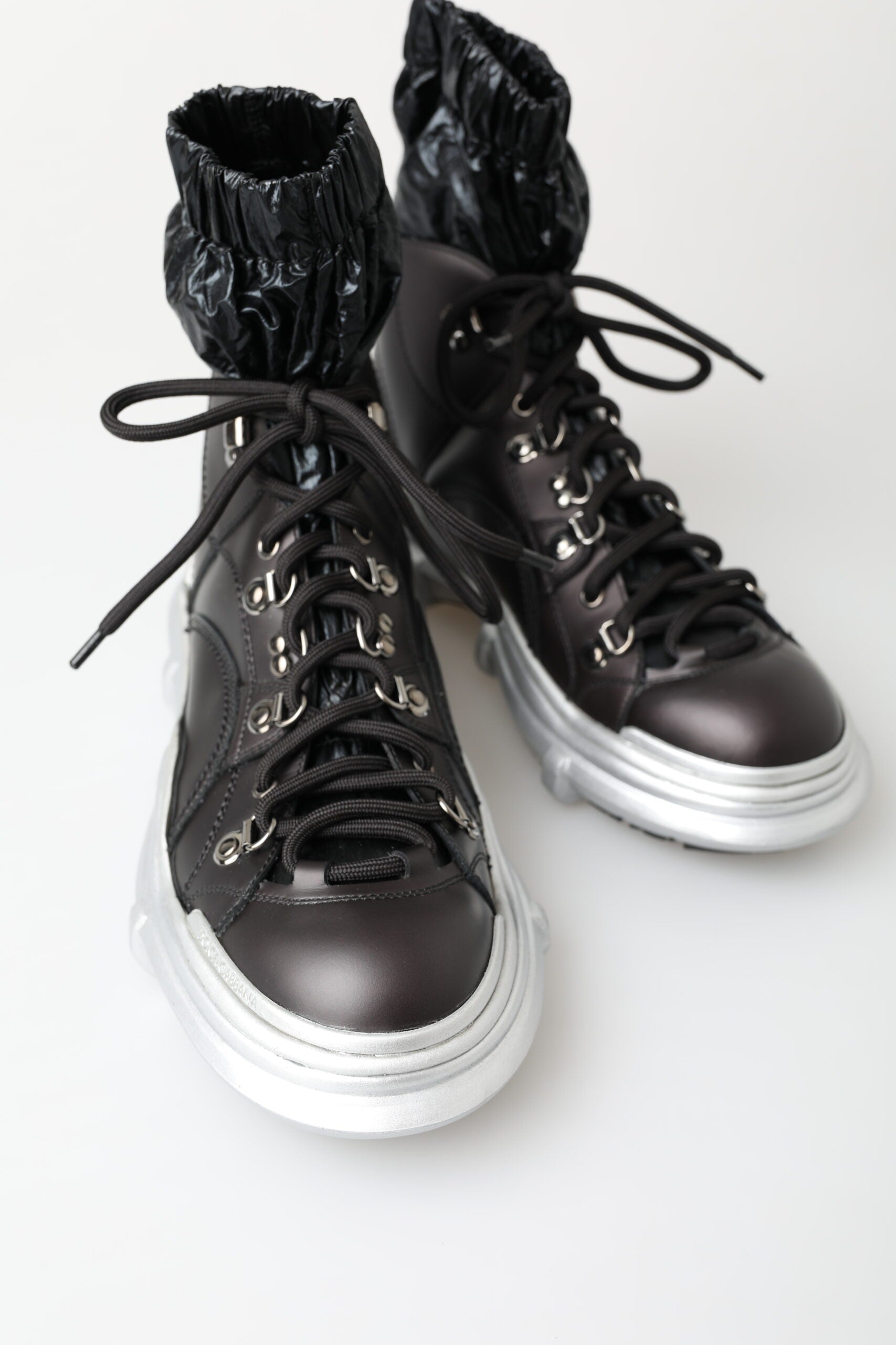 Dolce & Gabbana Black Nylon Galileo High Top Sneakers Shoes-8
