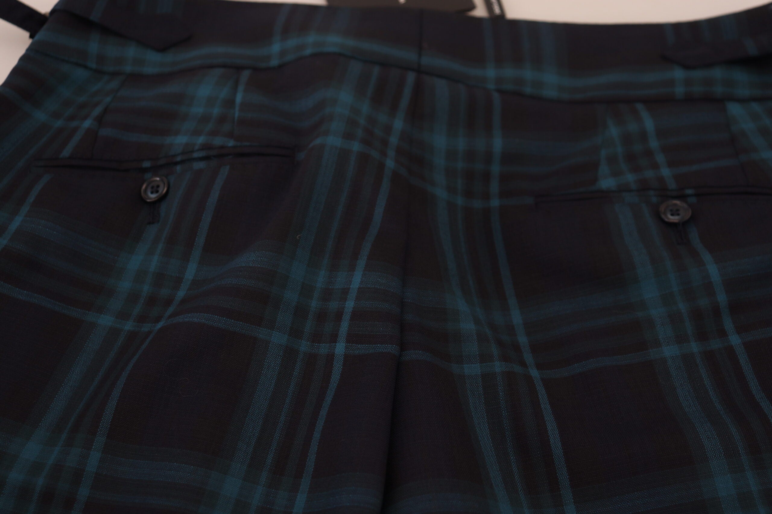 Dolce & Gabbana blue and purple checkered wool trousers-6