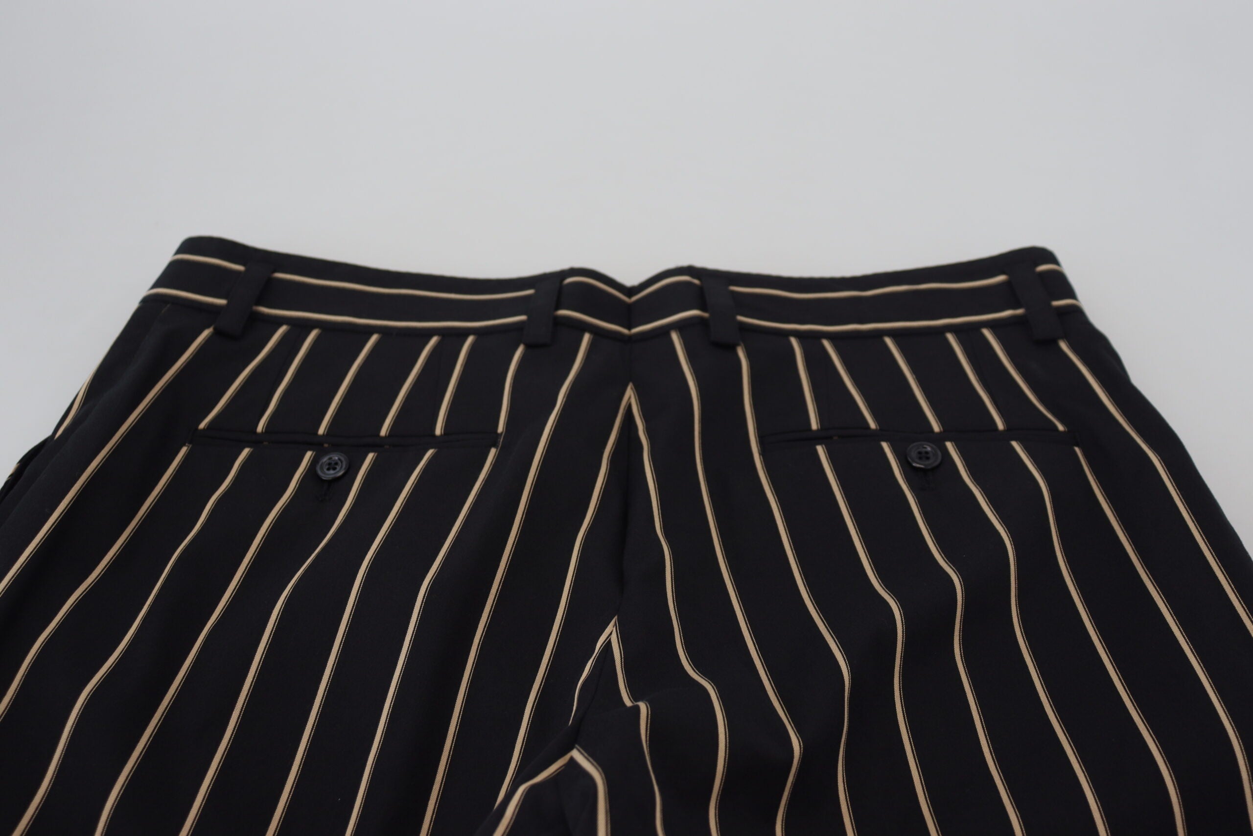 Pantalones elásticos de algodón a rayas negras y beige de Dolce & Gabbana-6