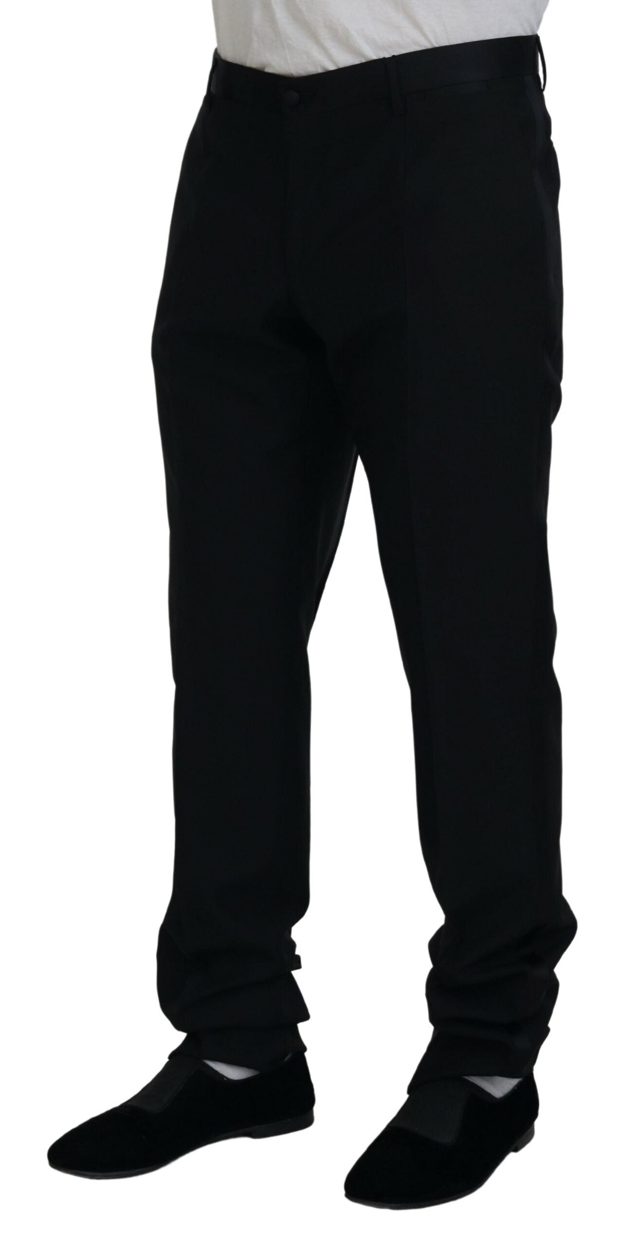 Dolce & Gabbana Black Dress Wool Silk Trousers Pants-2
