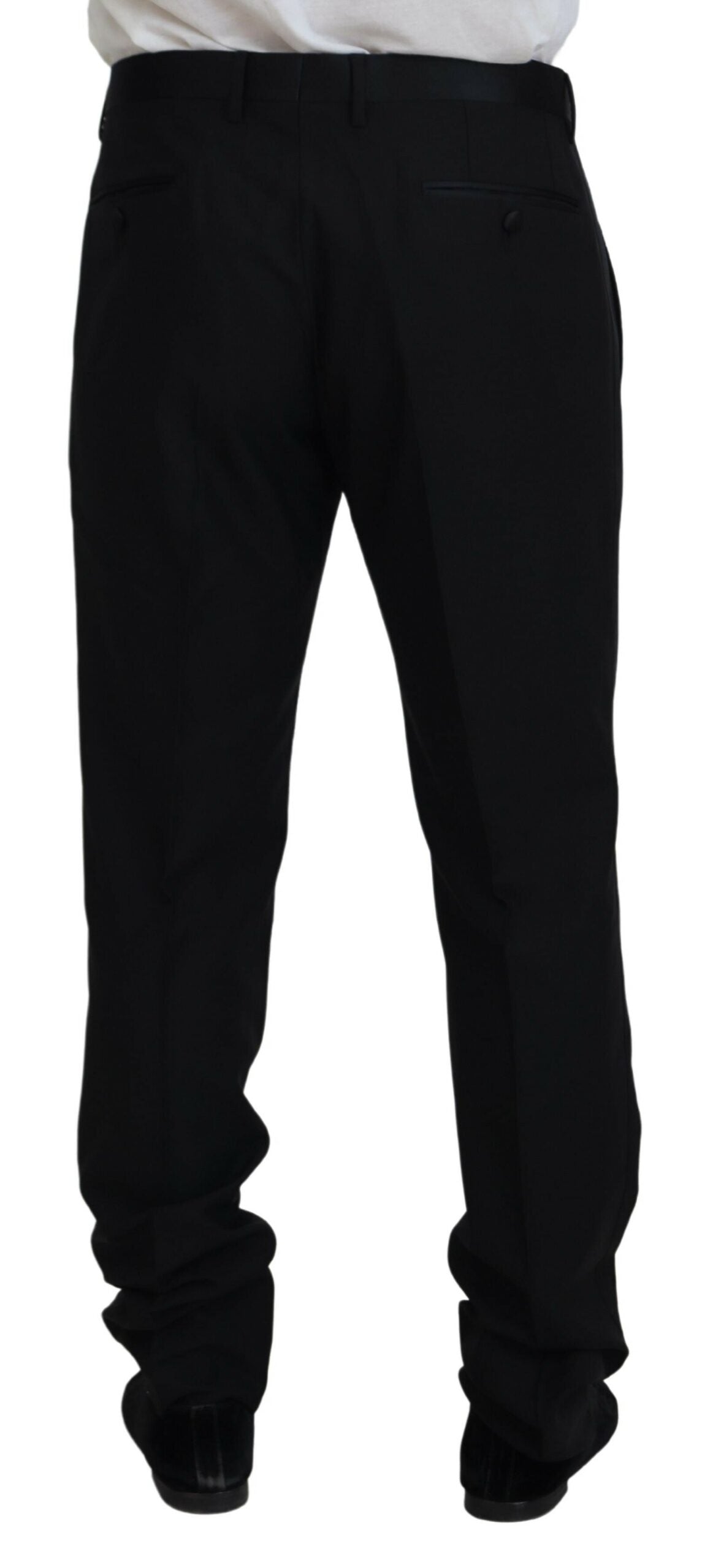 Dolce & Gabbana Black Dress Wool Silk Trousers Pants-3