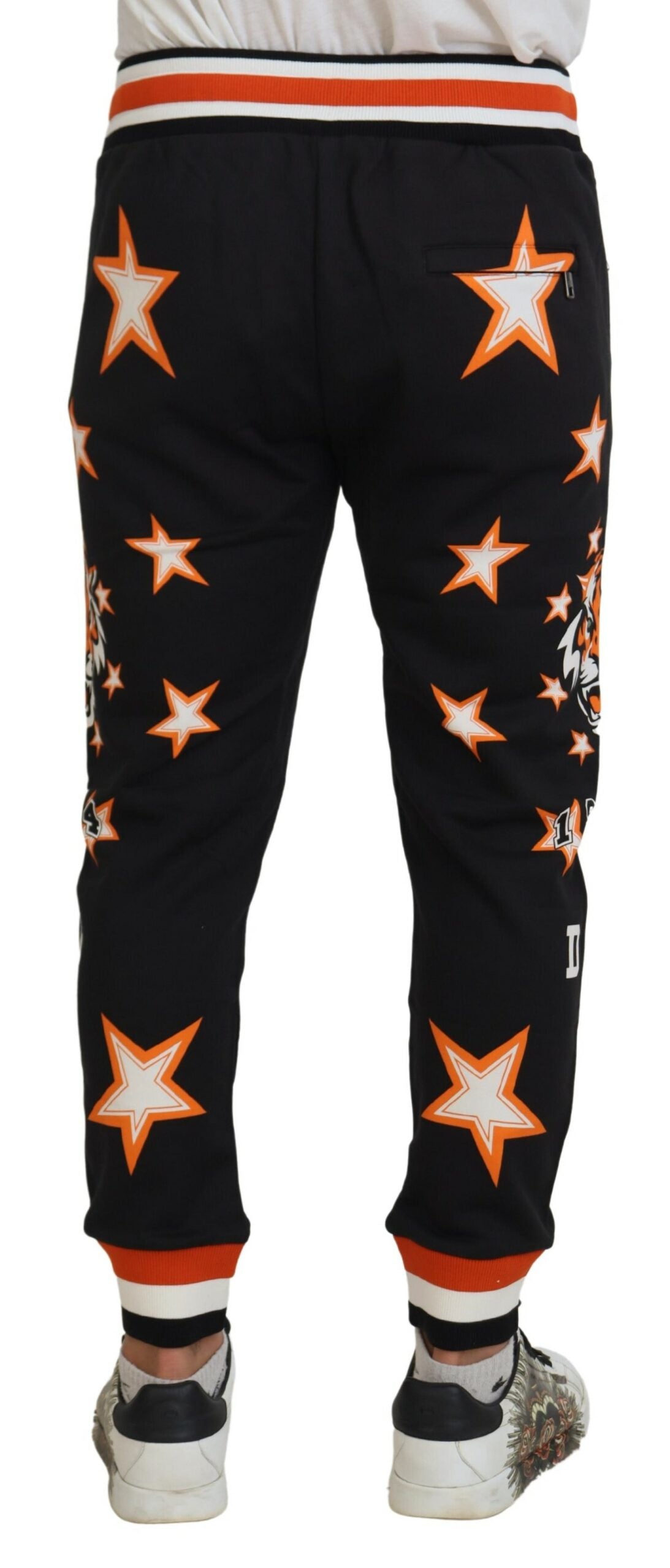 Dolce & Gabbana Black Orange Star Trousers Sports Trousers-5