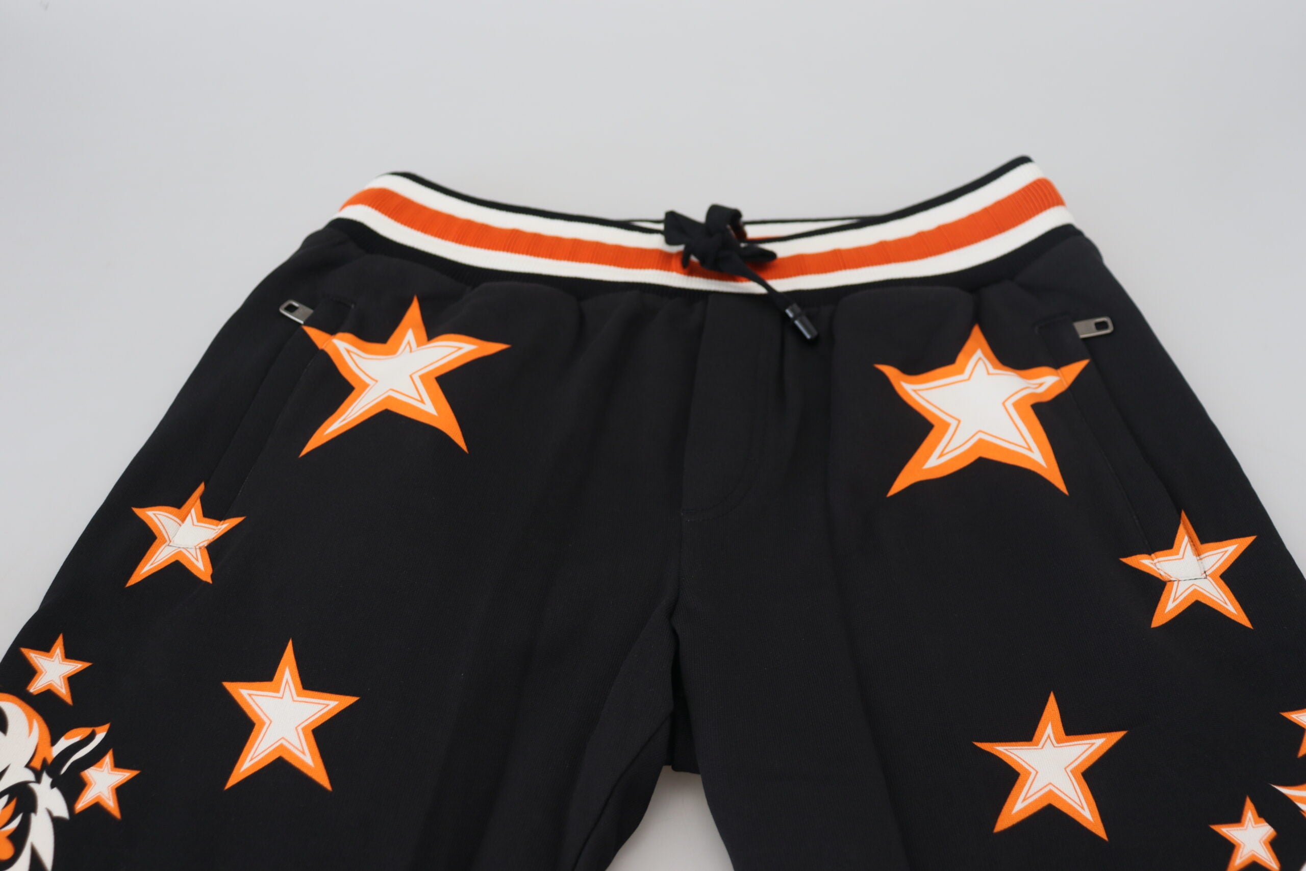 Dolce & Gabbana Black Orange Star Trousers Sports Trousers-3
