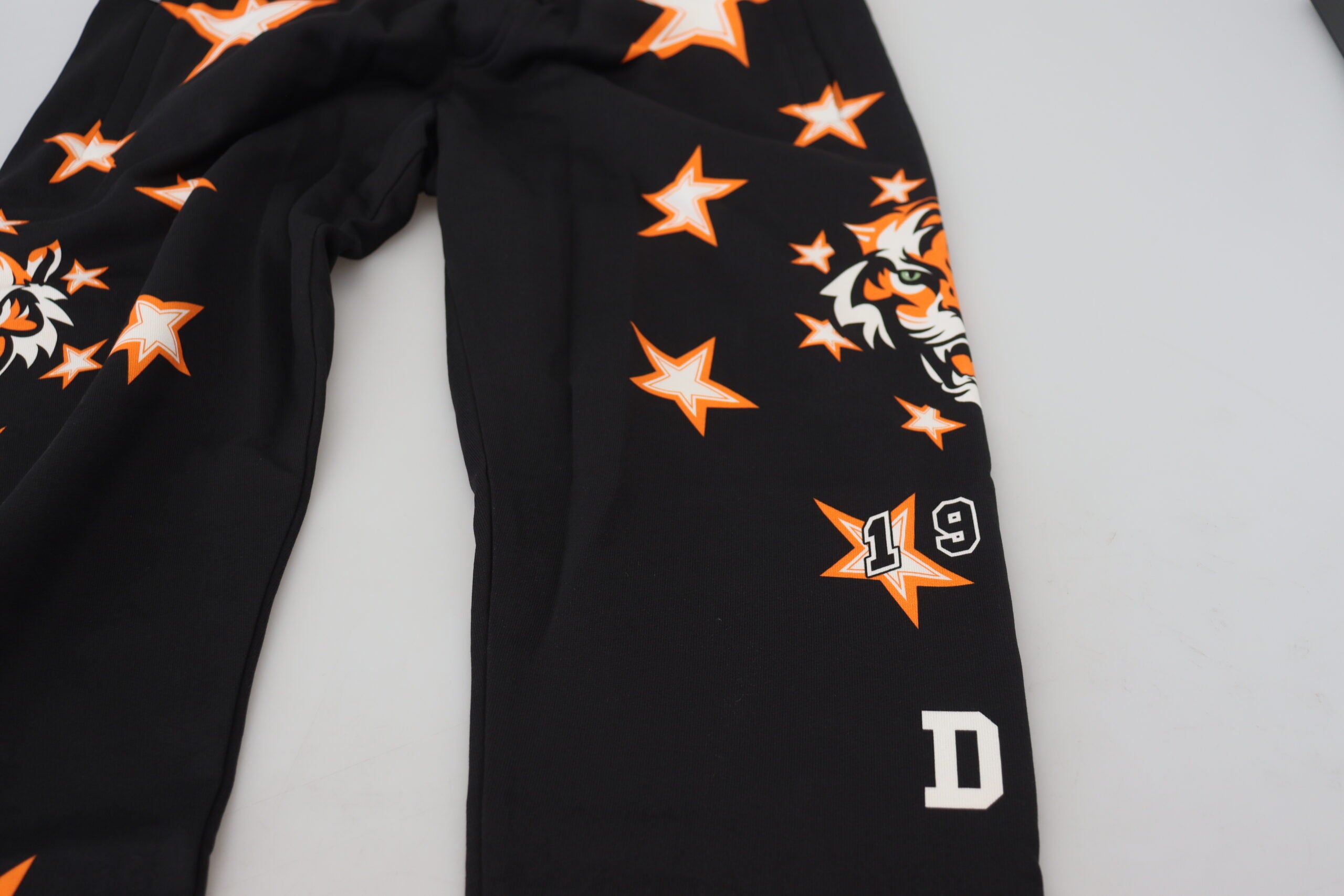 Dolce & Gabbana Black Orange Star Trousers Sports Trousers-4