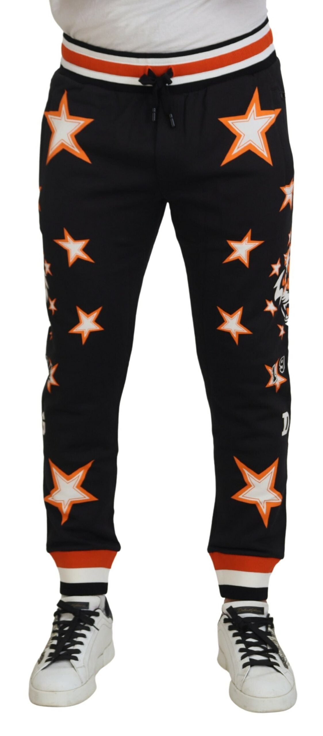 Dolce & Gabbana Black Orange Star Trousers Sports Trousers-1