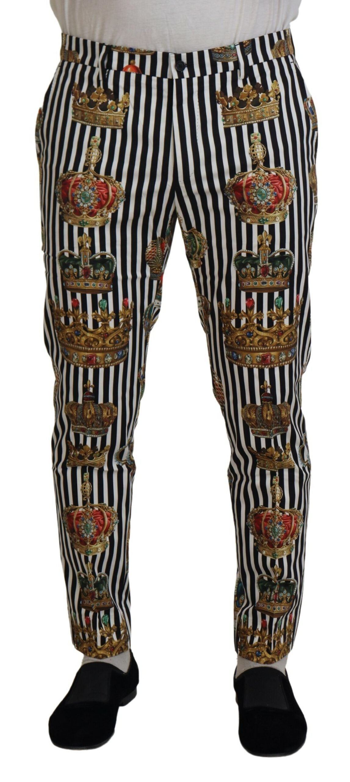 Dolce & Gabbana Weiße Baumwoll-Stretch-Kronen-Hose-2