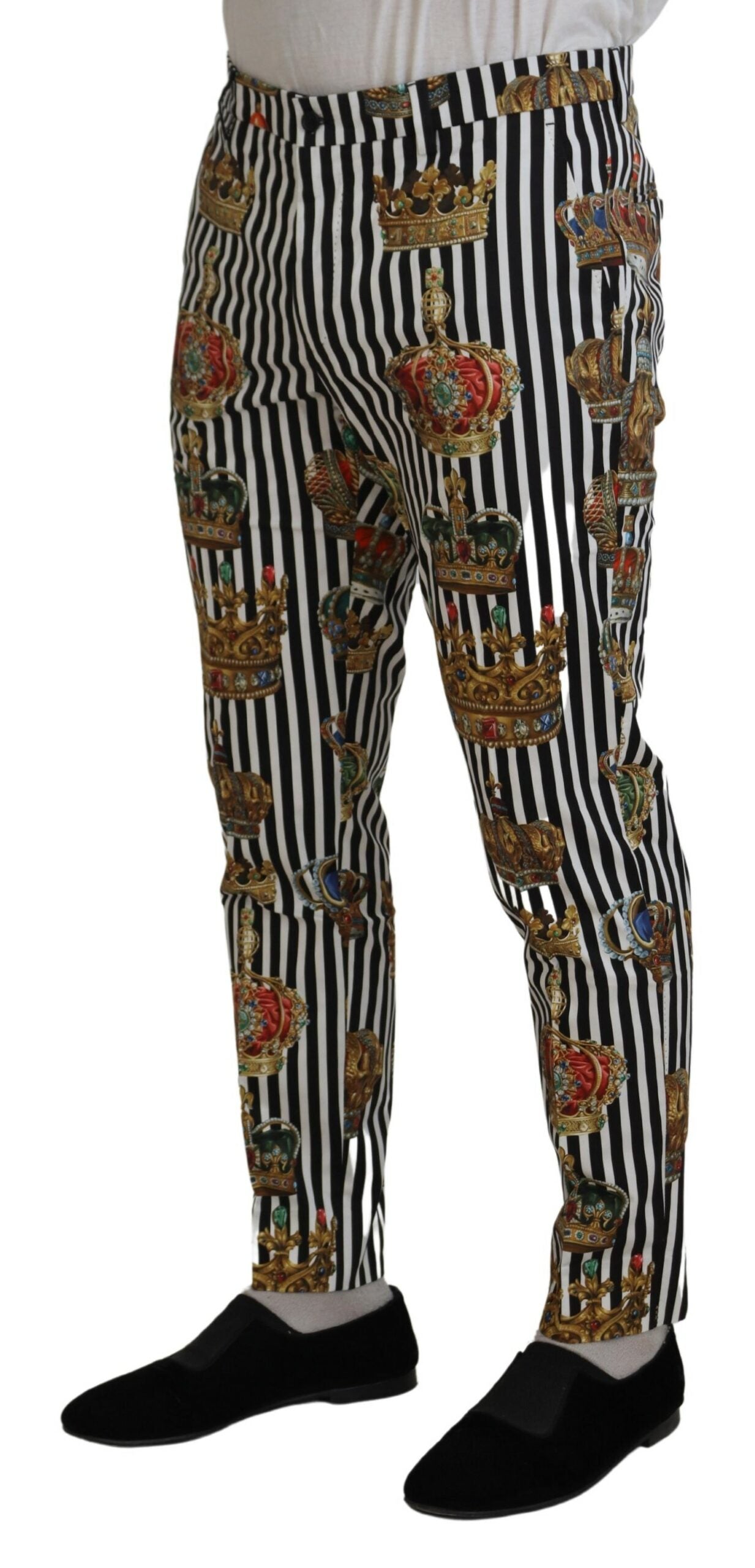 Dolce & Gabbana Weiße Baumwoll-Stretch-Kronen-Hose-3
