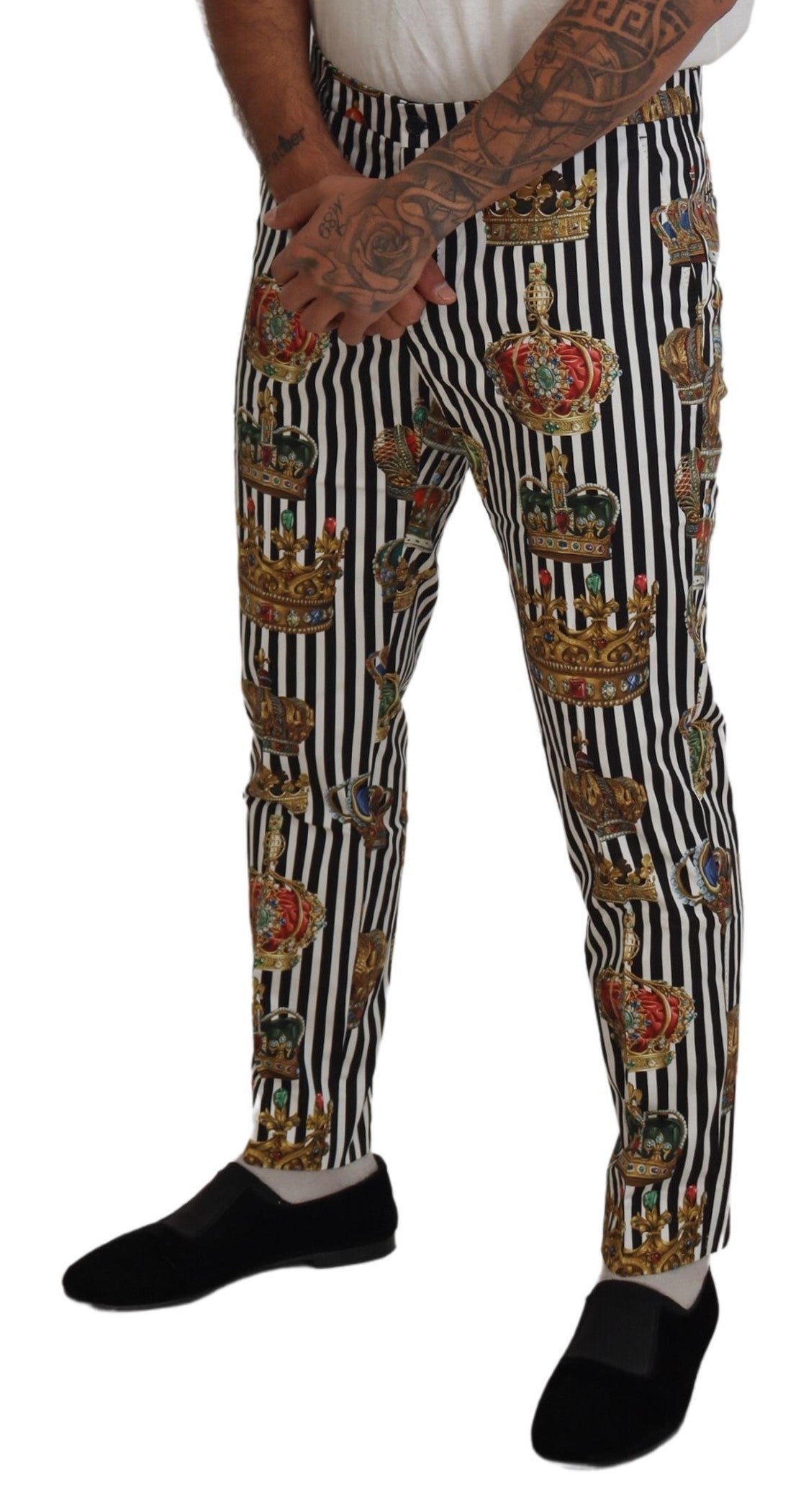 Dolce & Gabbana Weiße Baumwoll-Stretch-Kronen-Hose-5