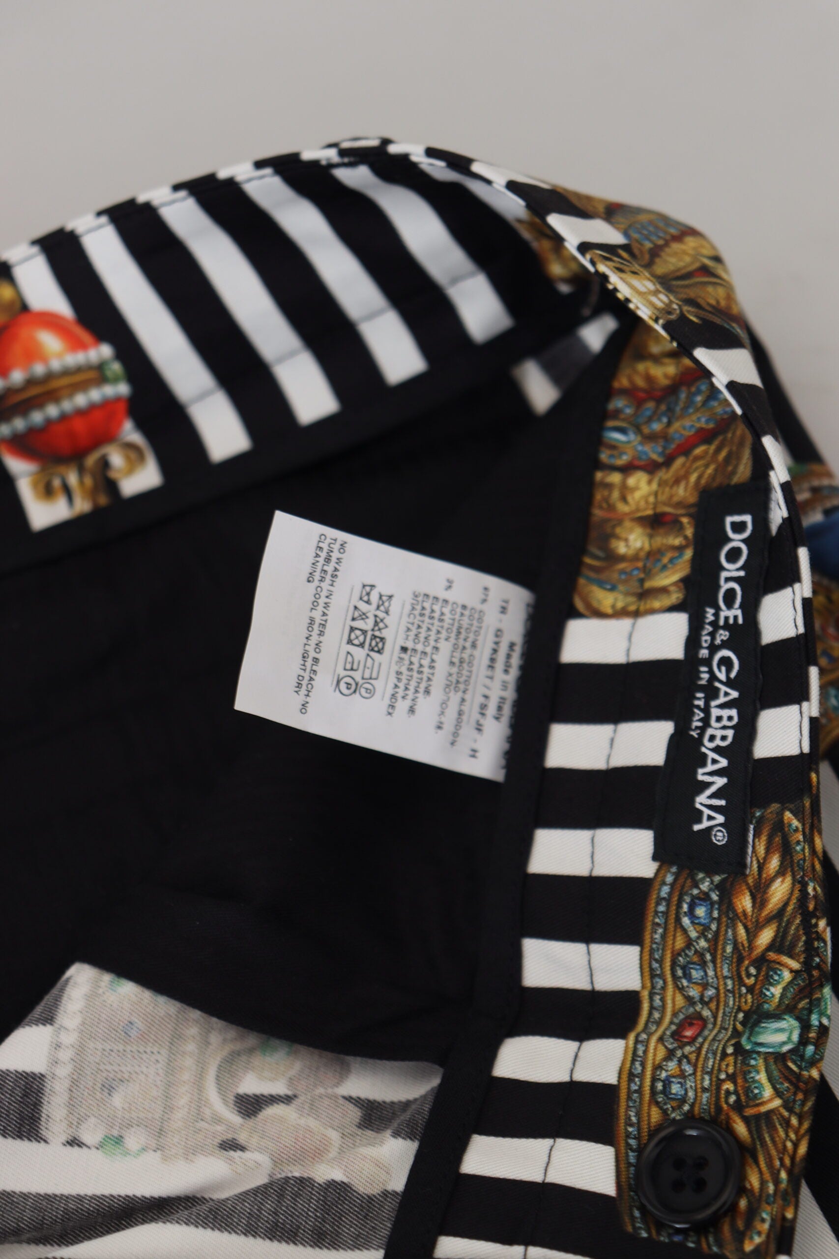 Dolce & Gabbana Weiße Baumwoll-Stretch-Kronen-Hose-7