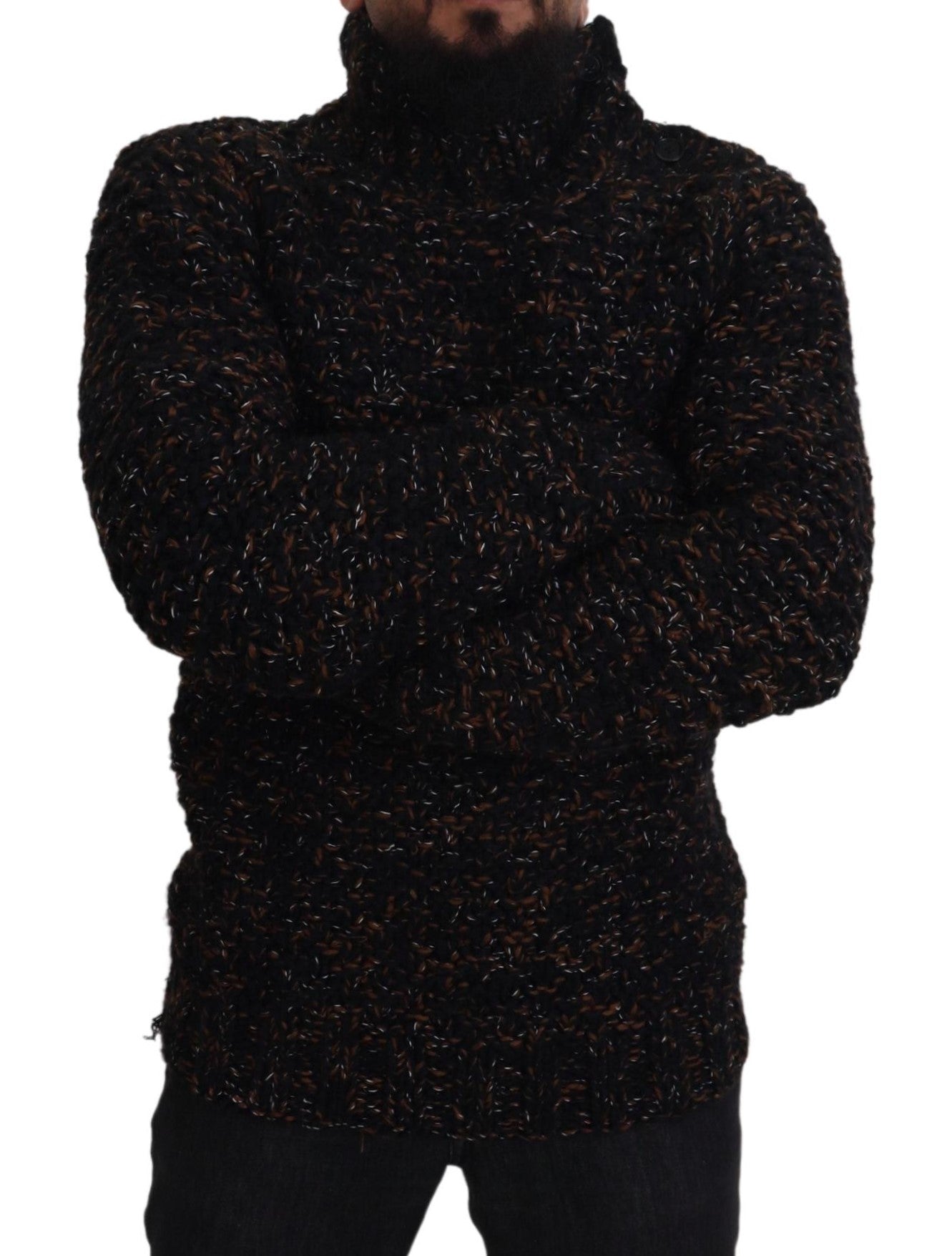 Dolce & Gabbana Brauner Fatto A Mano Rollkragenpullover Pullover-5