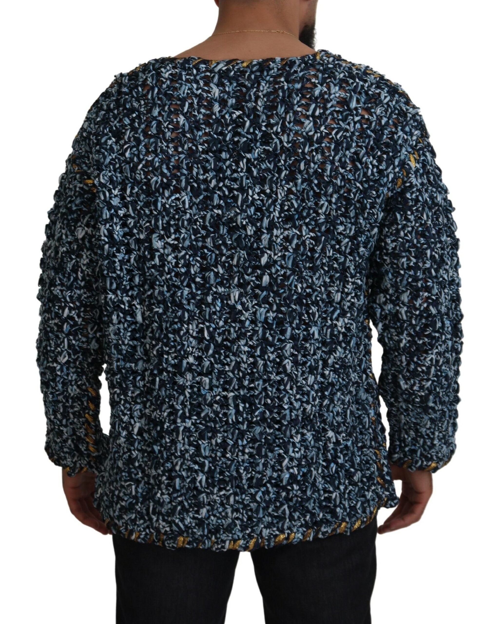 Dolce & Gabbana Blue Button Cardigan Fatto A Mano Sweater-3
