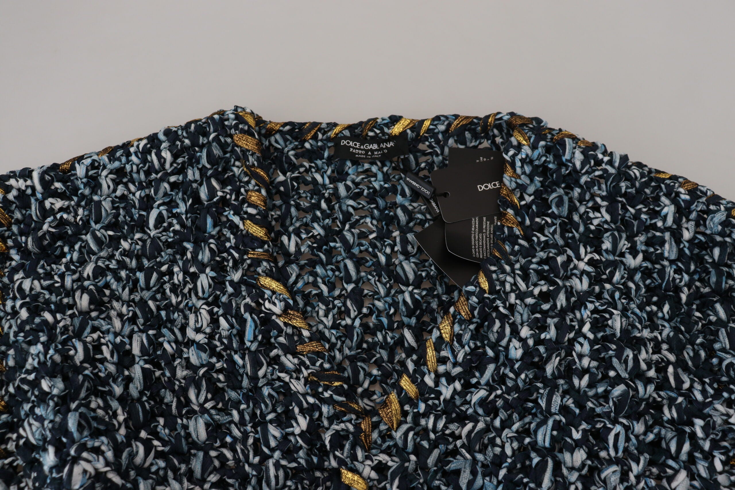 Dolce & Gabbana Blue Button Cardigan Fatto A Mano Sweater-5