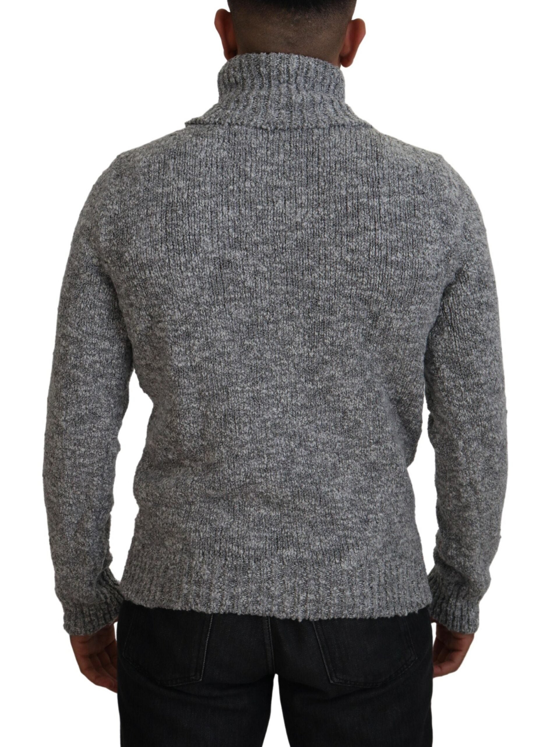 Dolce & Gabbana Grey Wool Knit Turtleneck Sweater-3