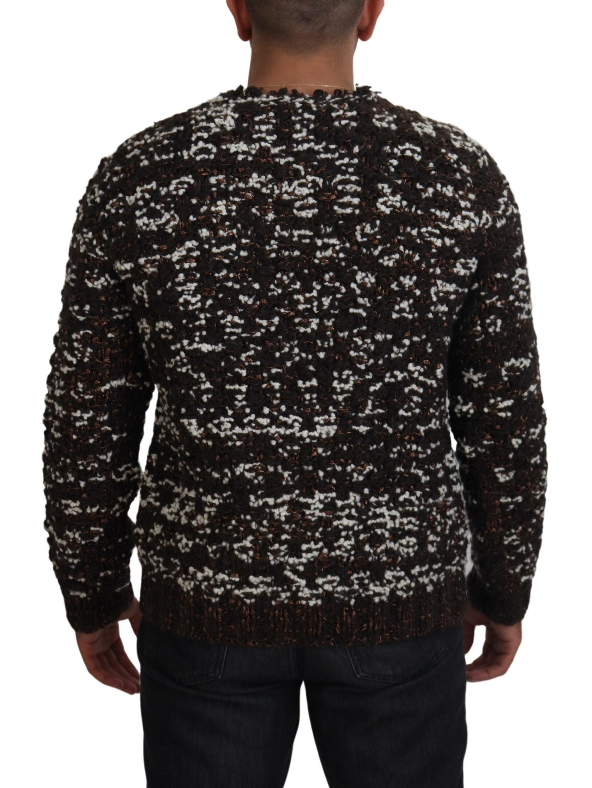Dolce & Gabbana Brown knitted wool sweater Fatto A Mano-3