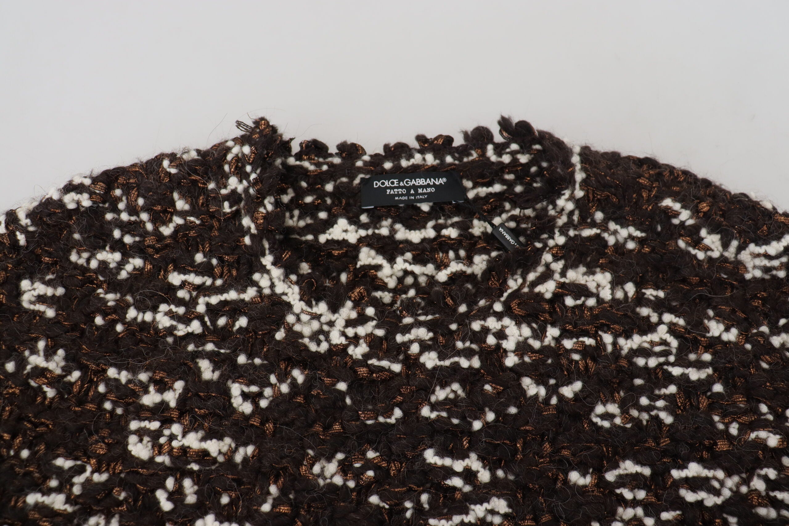 Dolce & Gabbana Brown knitted wool sweater Fatto A Mano-6