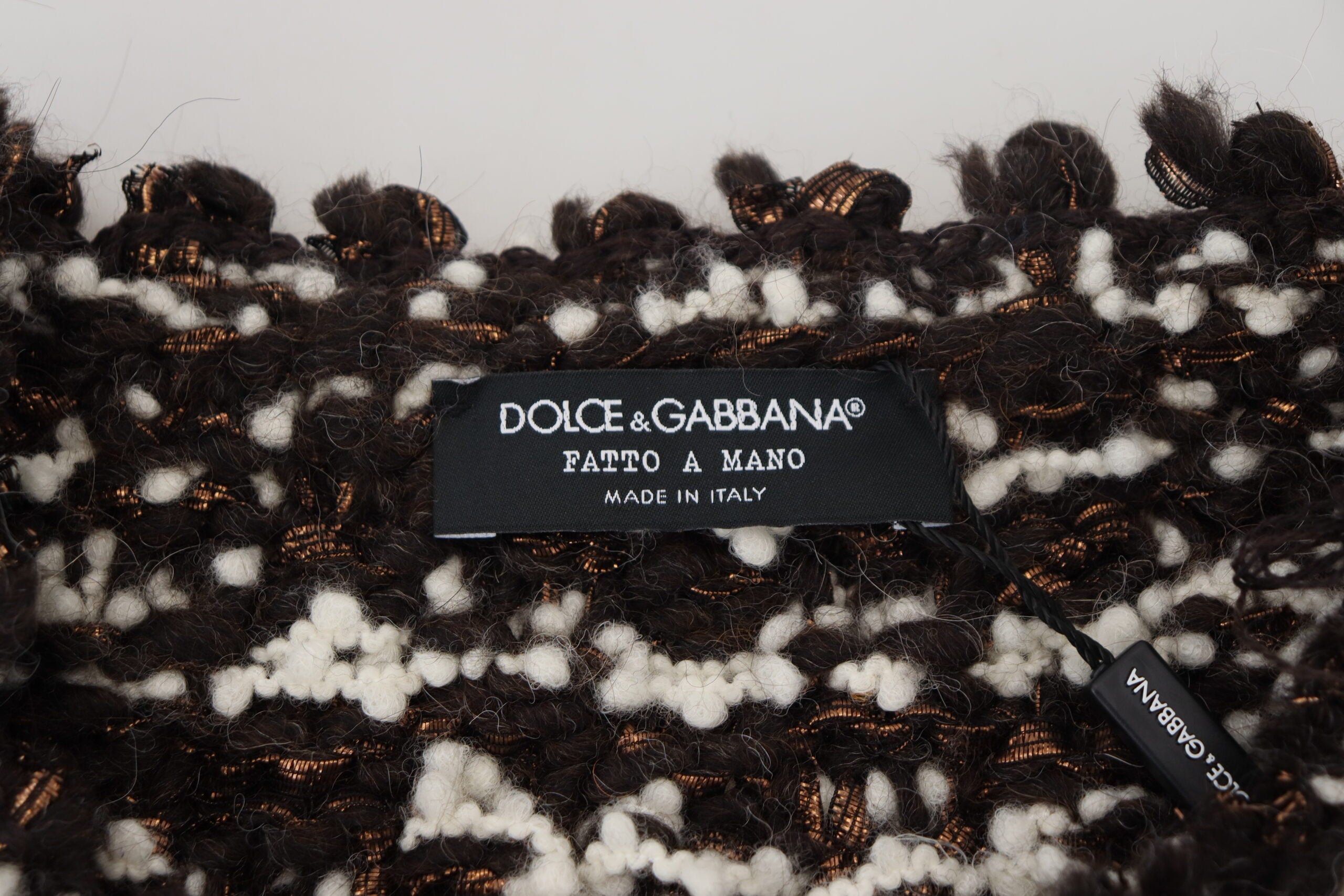 Dolce & Gabbana Brown knitted wool sweater Fatto A Mano-7