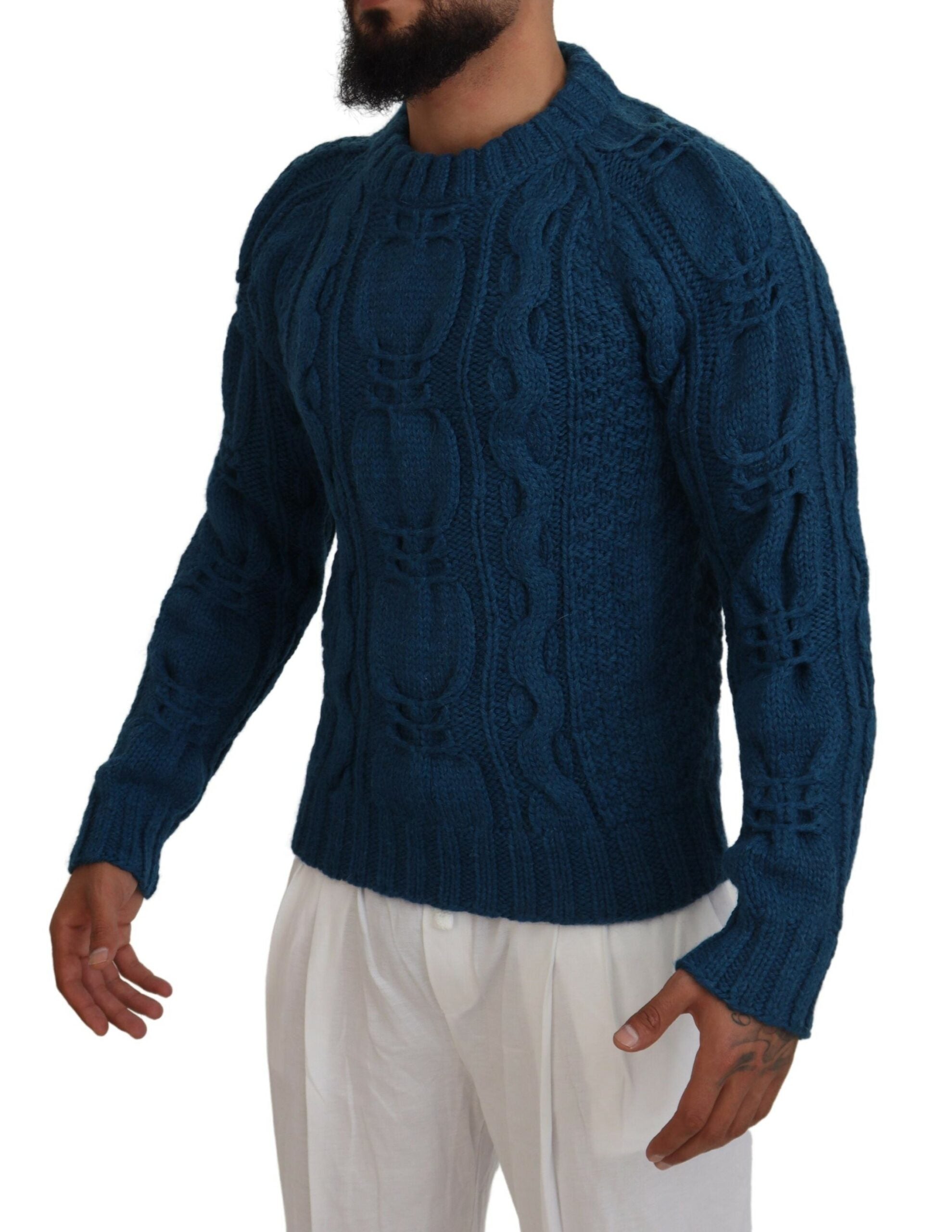 Dolce & Gabbana blue knitted wool and alpaca sweater-2